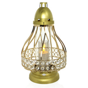 Elagancki znicz z kryształków w formie karafy