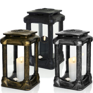 Elegancki znicz żywiczny w formie zdobionej kapliczki ROMA