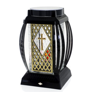 Ozdobny prosty znicz solarny wysokości 25cm NOWOŚĆ 2025