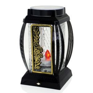 Elegancki znicz solarny z motywem kwiatów róży 25cm