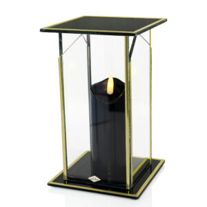 Czarny znicz na cmentarz kaplikcza szklana GLASS