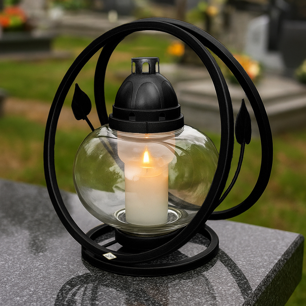 Znicz artystyczny klasyczny z dodatkiem metaloplastyki artystycznej KLASYK ART METAL