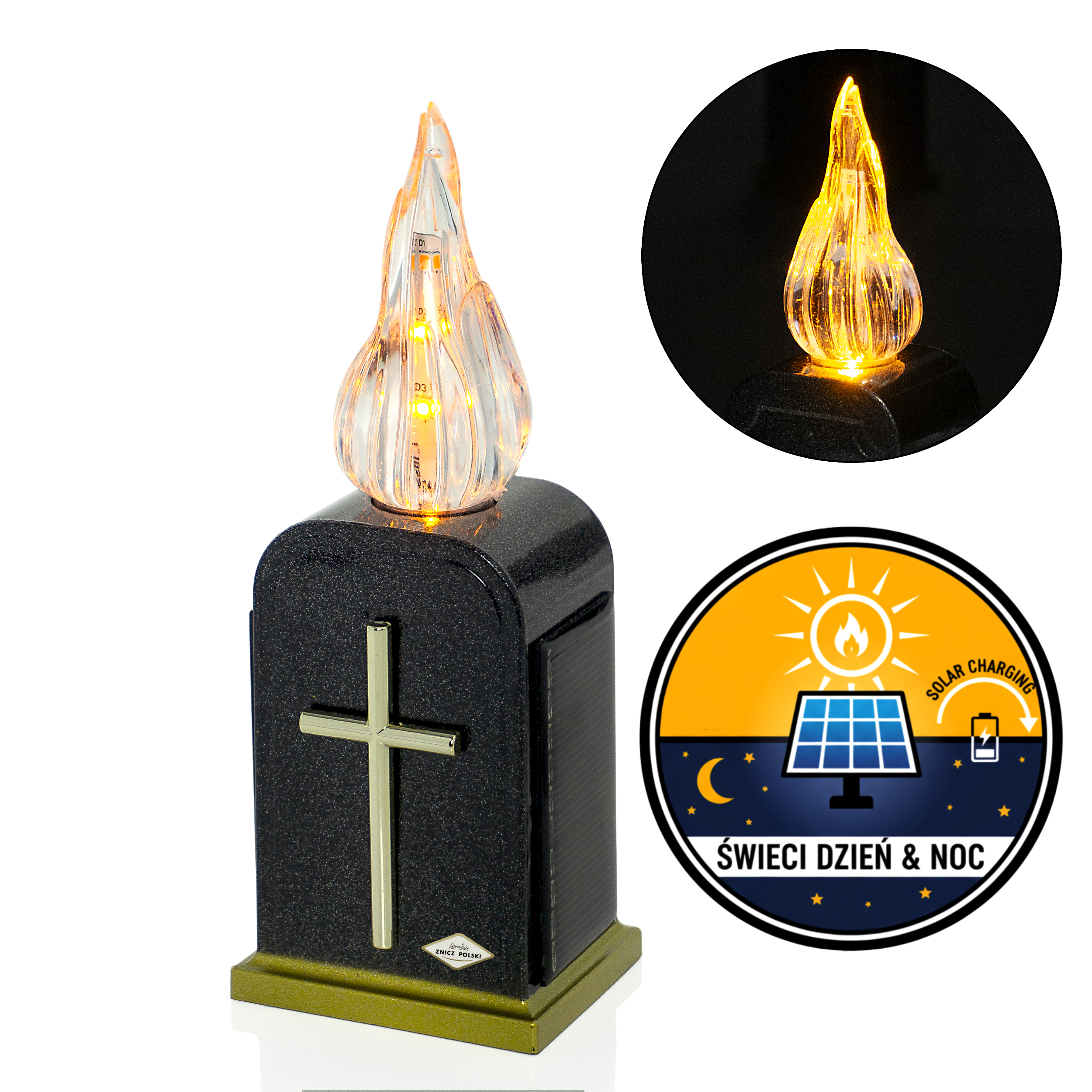 Wkład solarny do zniczy - Świeci Dzień i Noc | wieczne światło na grób | NOWOŚĆ