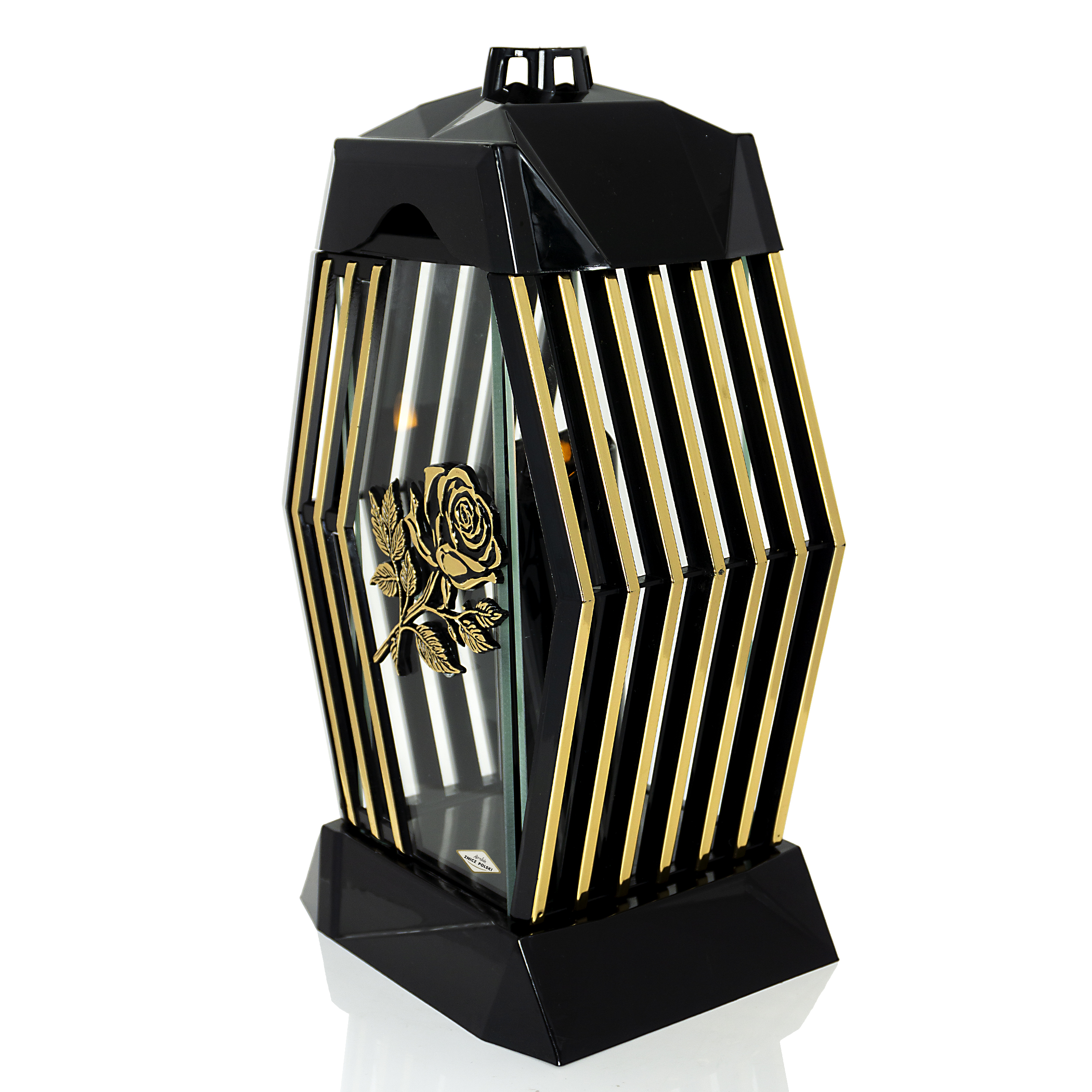 Elegancki znicz nagrobny z motywem róży LAMEL BIS