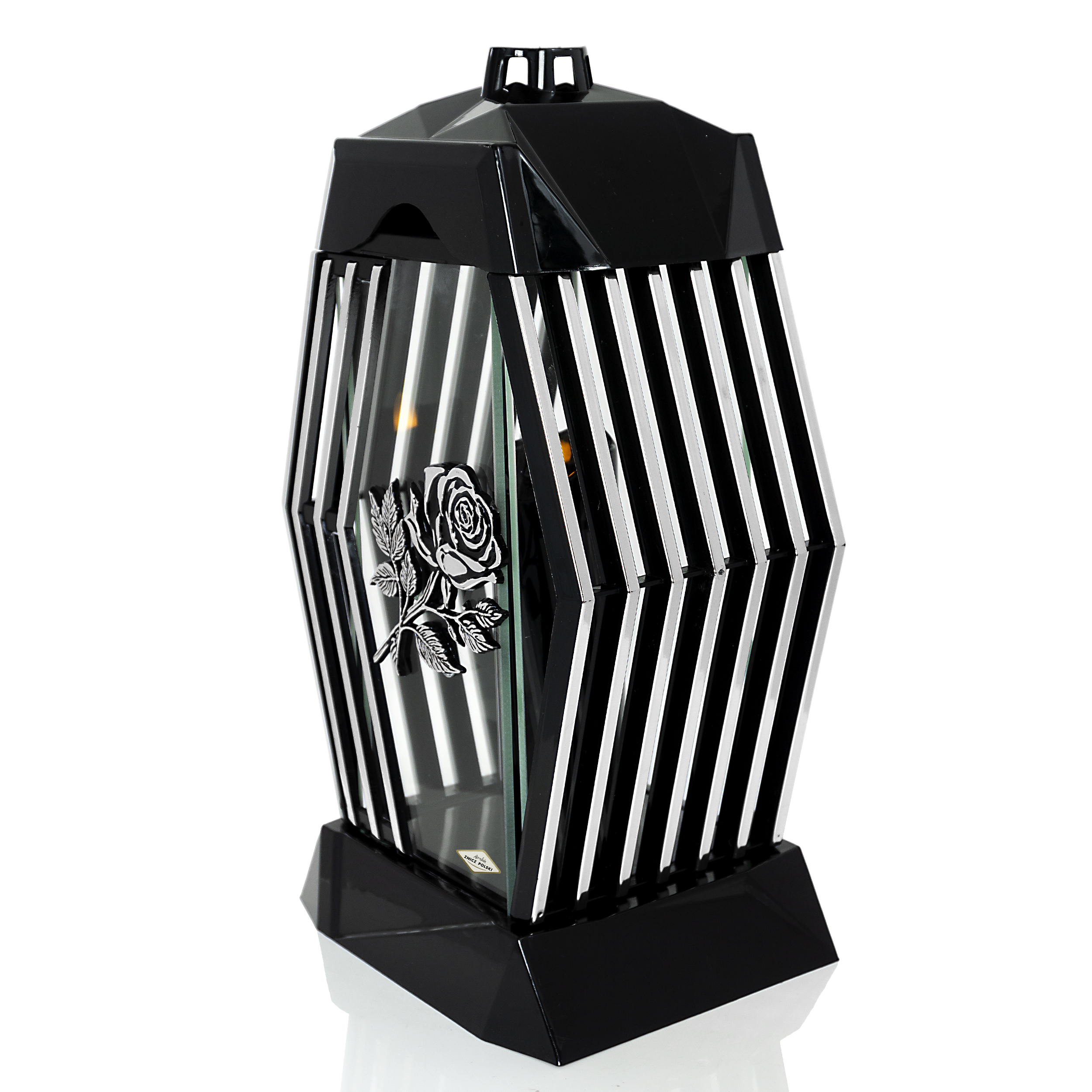 Elegancki znicz nagrobny z motywem róży LAMEL BIS