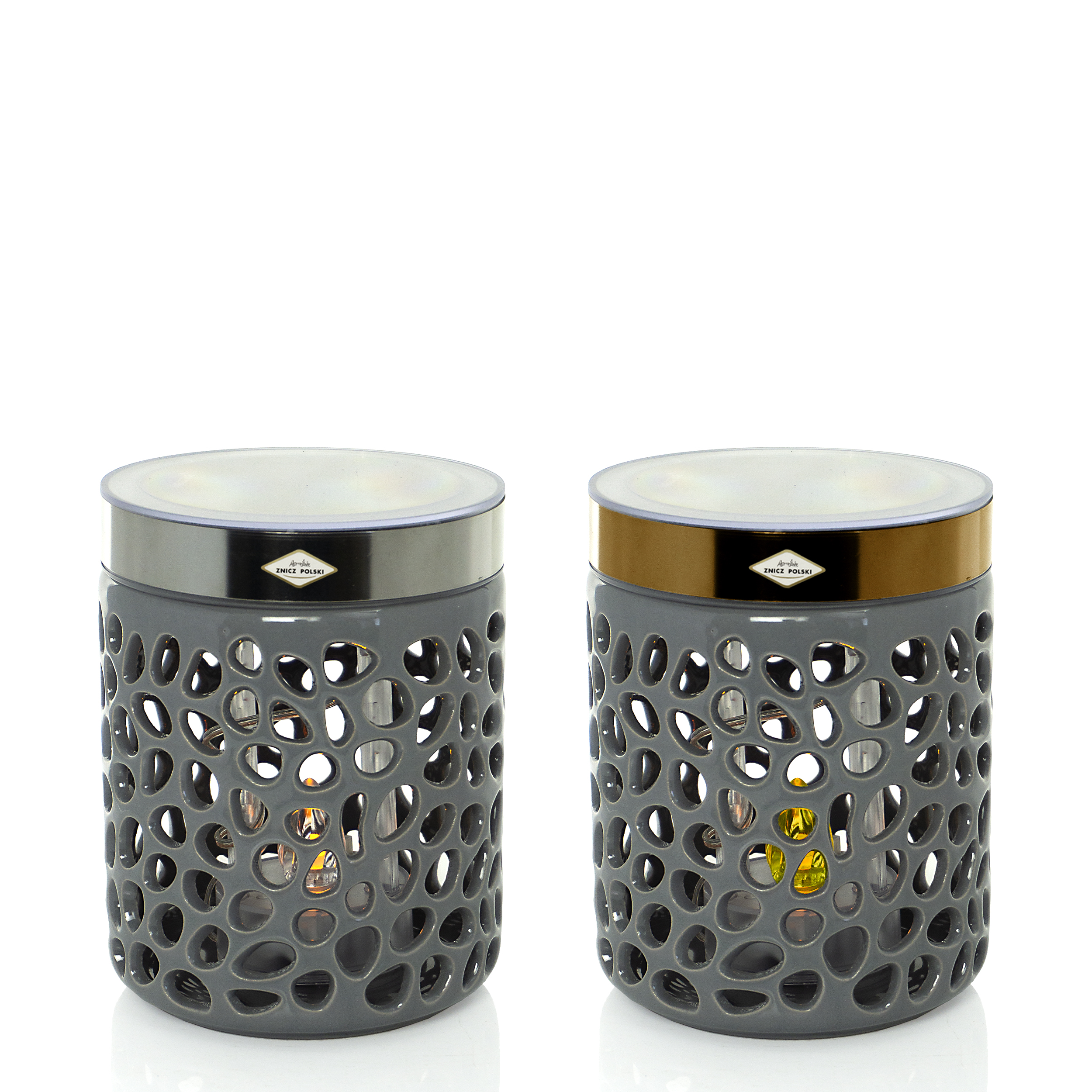 Znicz LATARENKA SOLAR CERAMIKA SZARA