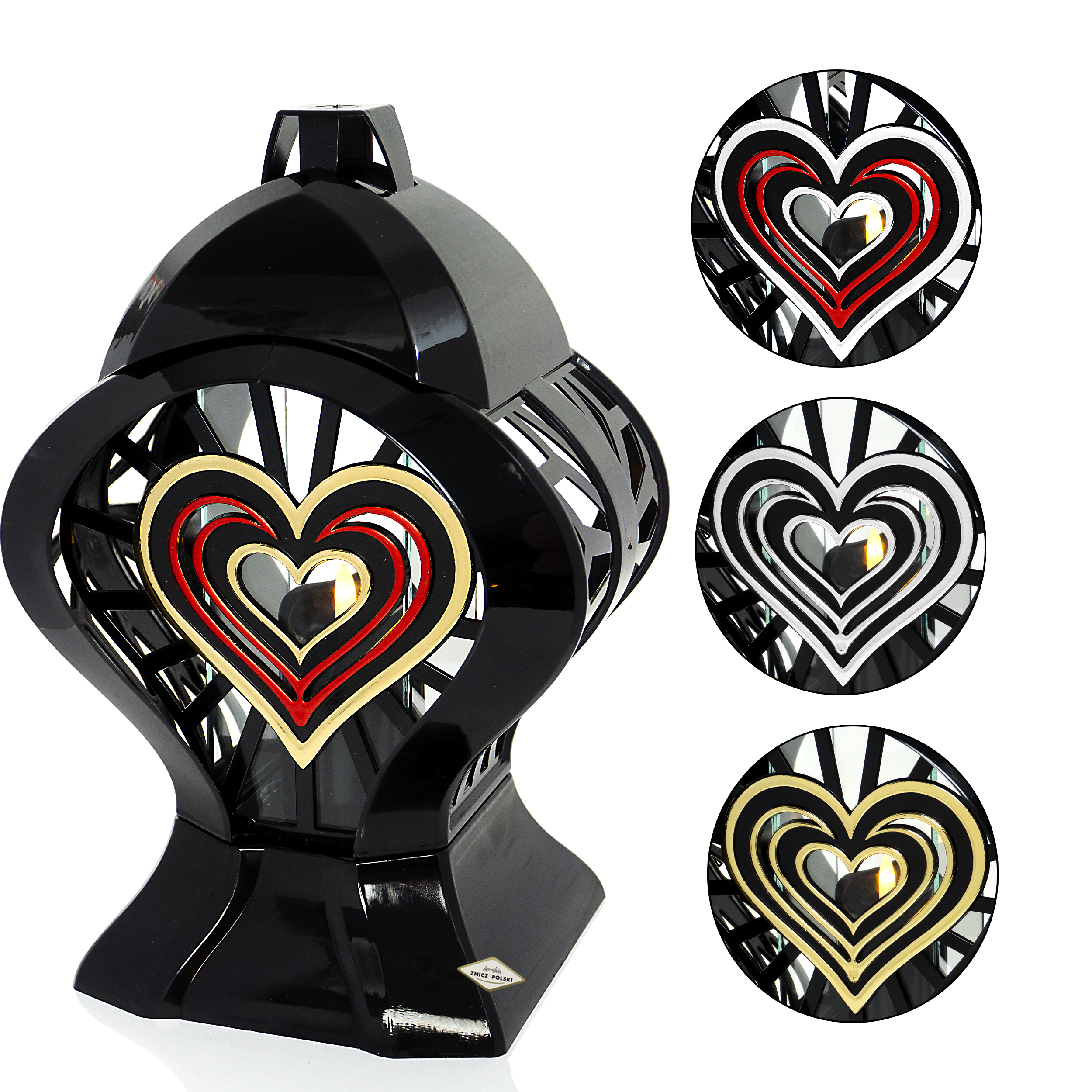 Nagrobny znicz w kształcie serca