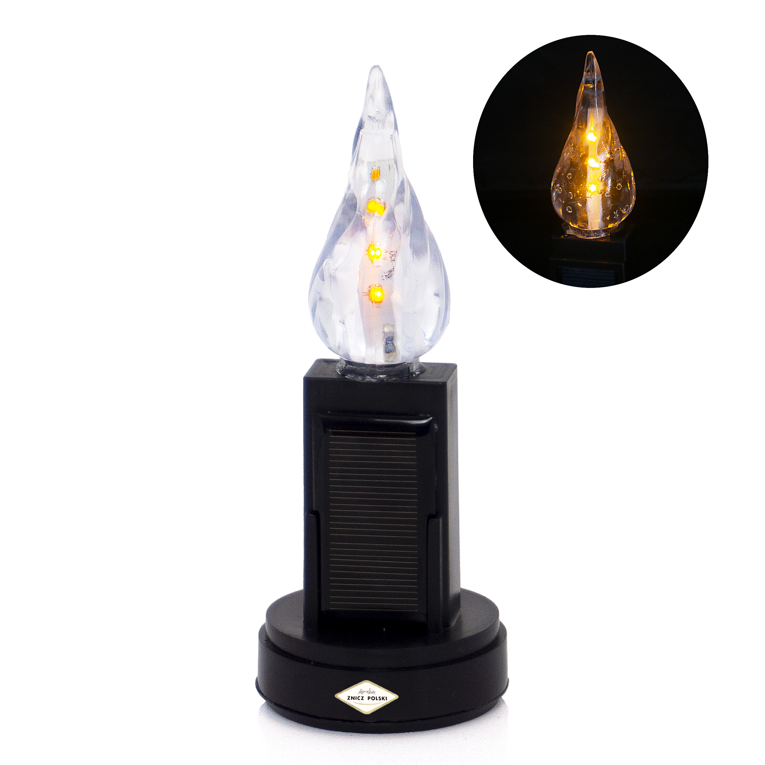 Wkład solarny do zniczy imitujący żywy płomień 16cm