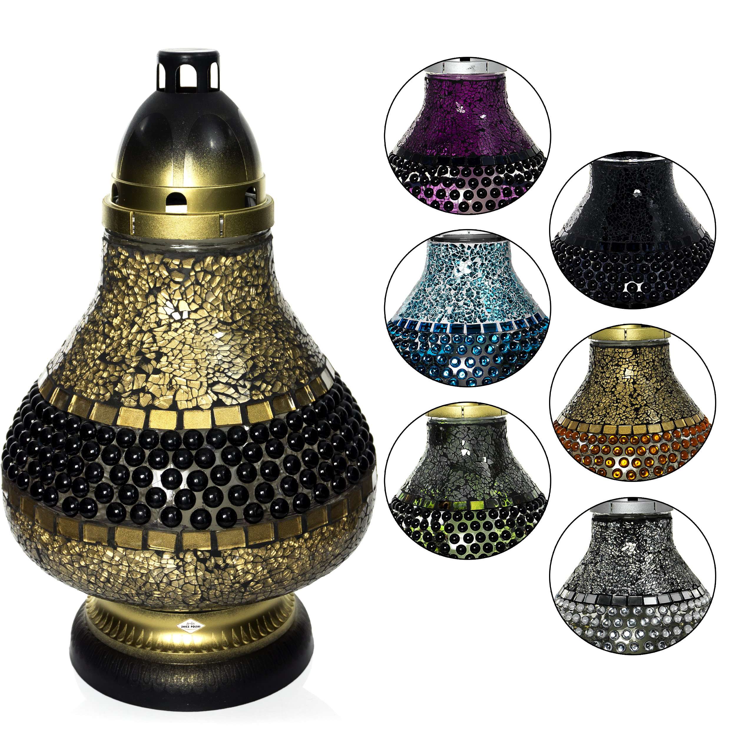 Znicz witrażowymozaika nagrobny w wielu kolorach Nowość 2025