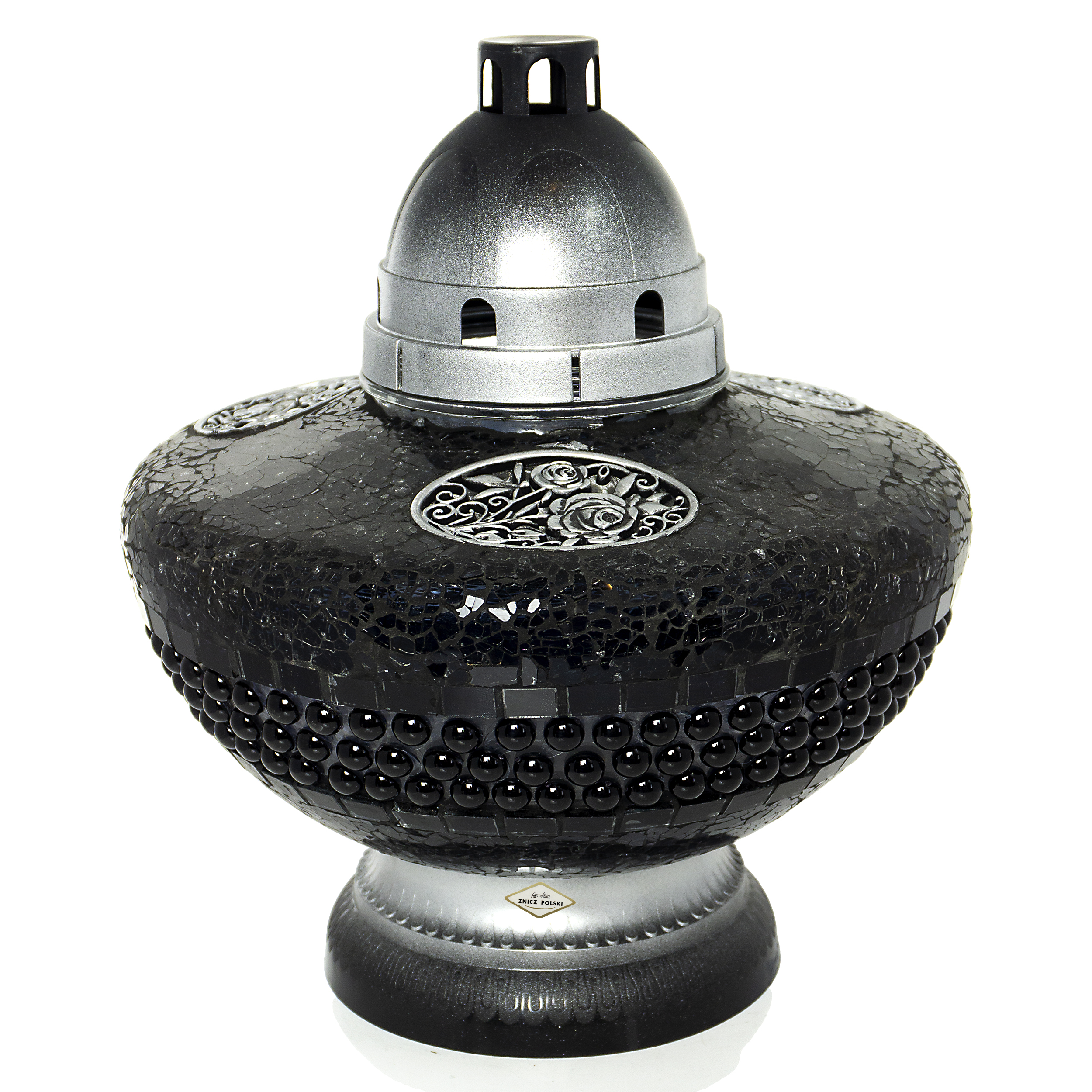 Duży znicz witrażowy z motywem róży