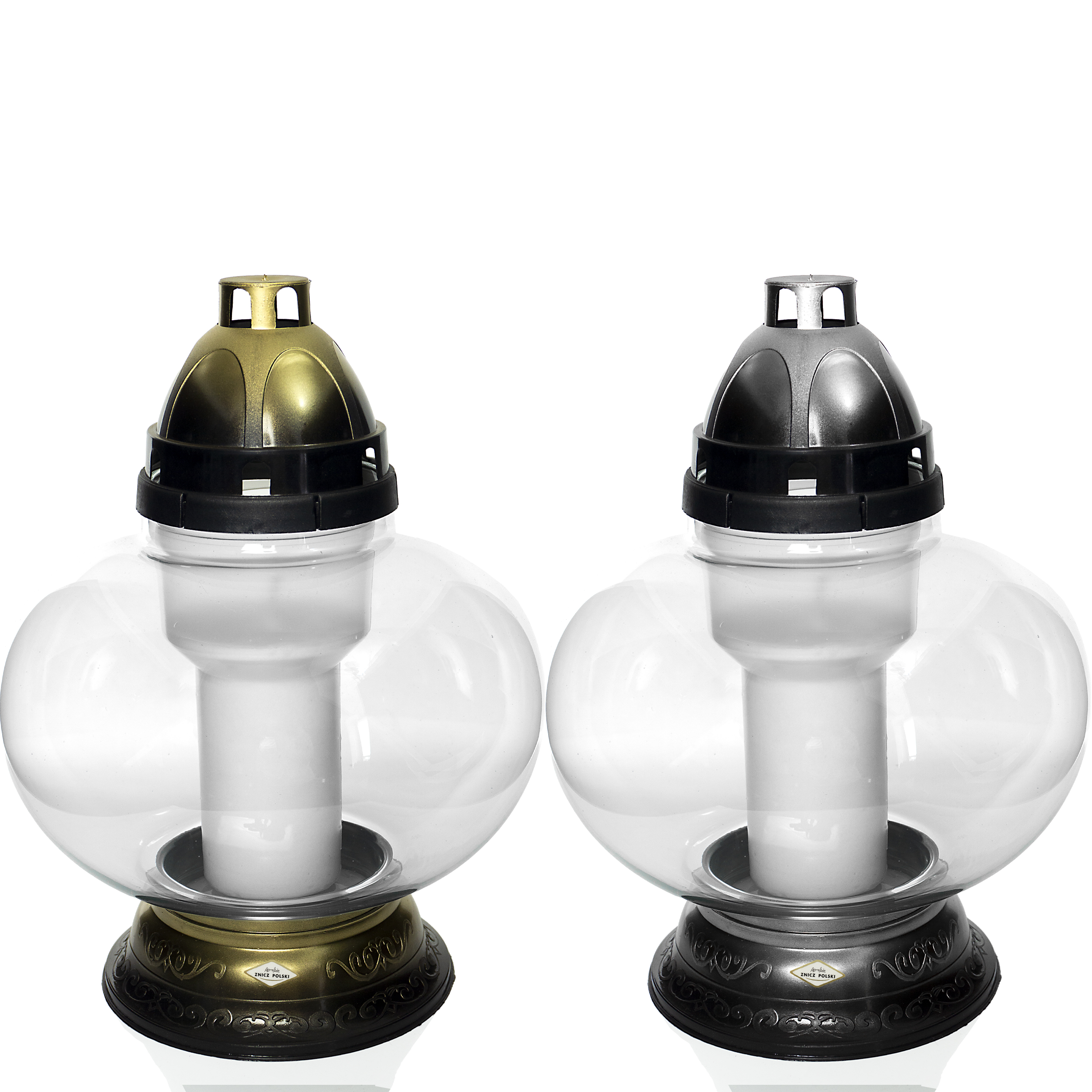 Klasyczny znicz ze szkła dekoracyjnego KLASYK