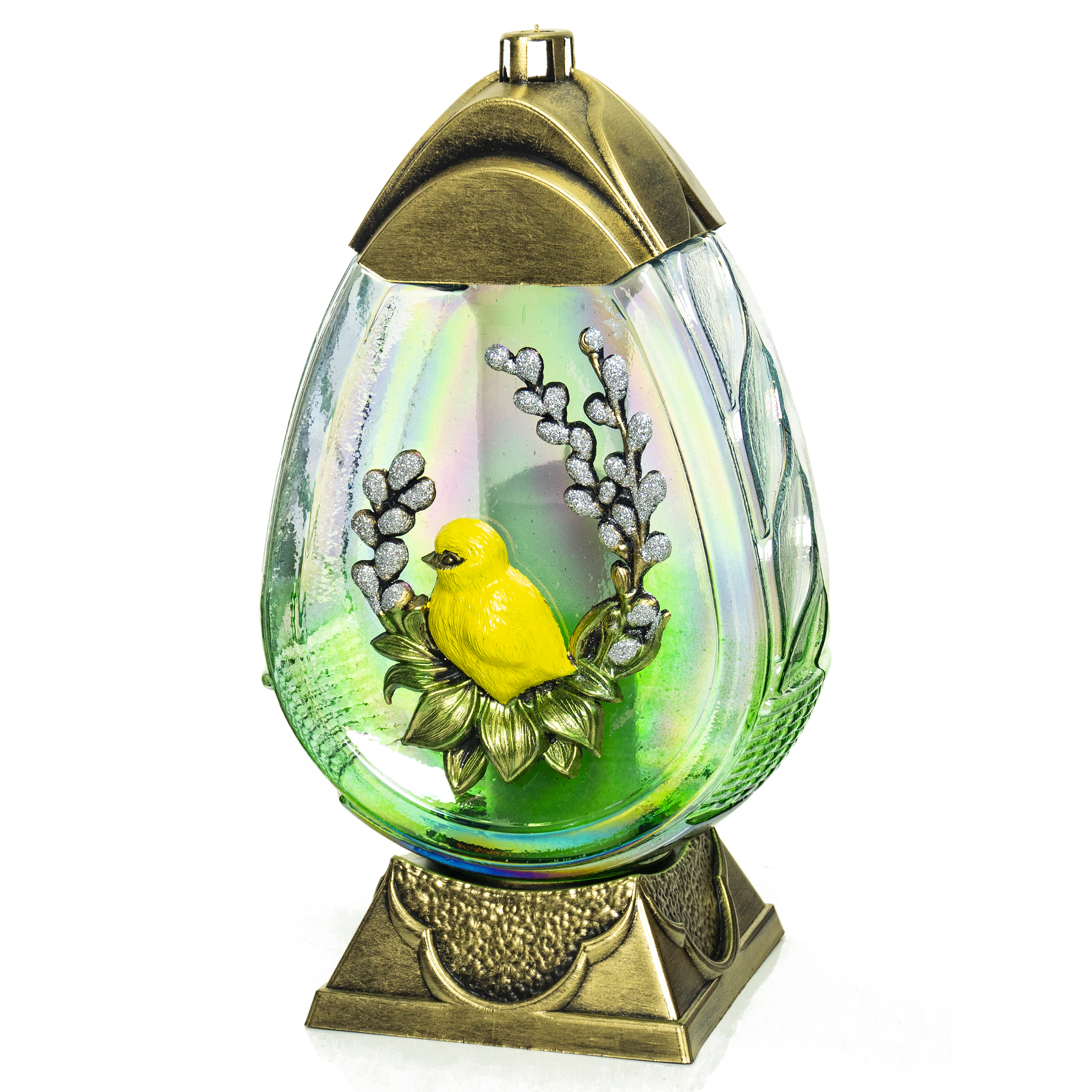 Duży znicz wielkanocny z aplikcją kurczaczka KURCZAK DUŻY