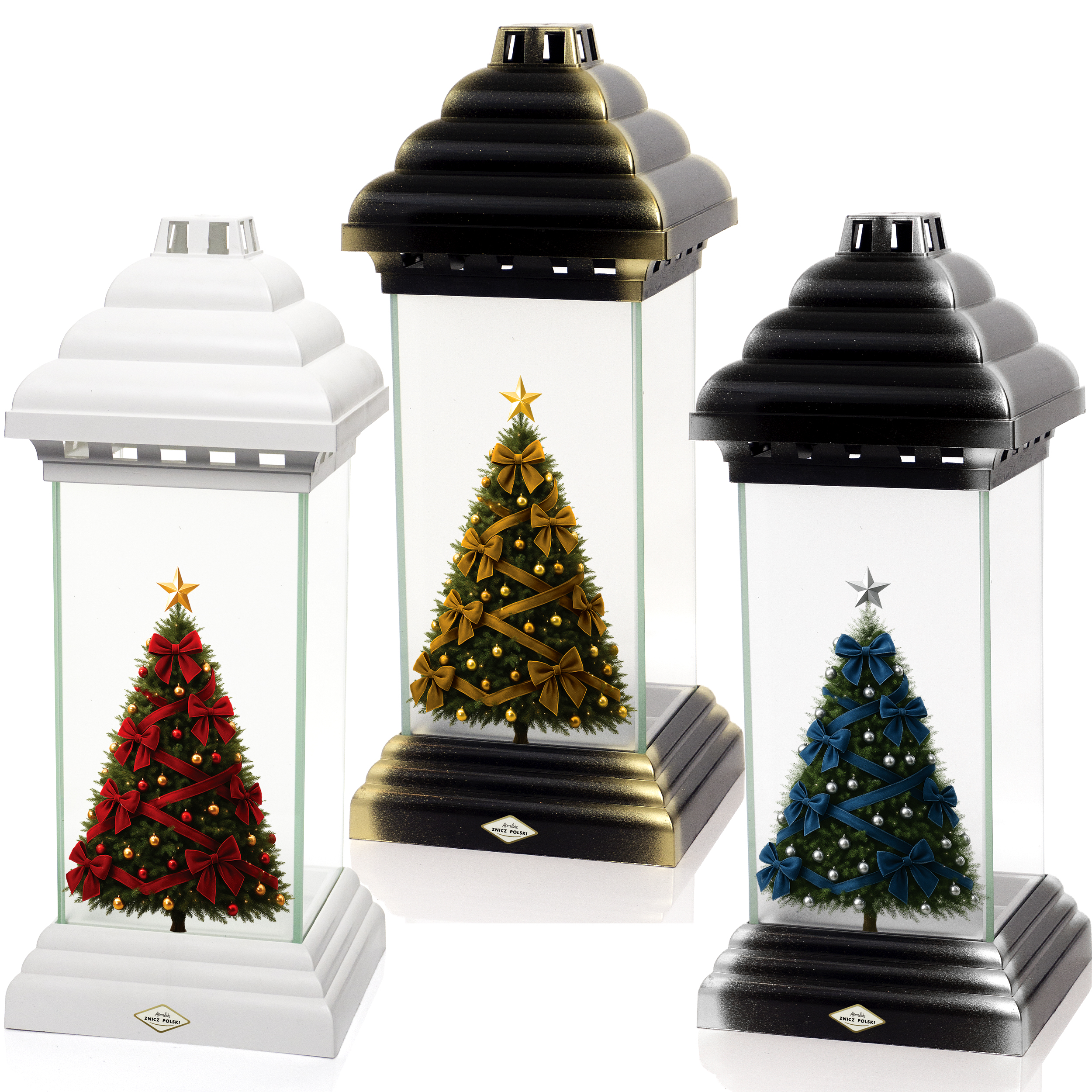 Znicz kapliczka bożonarodzeniowa z choinką