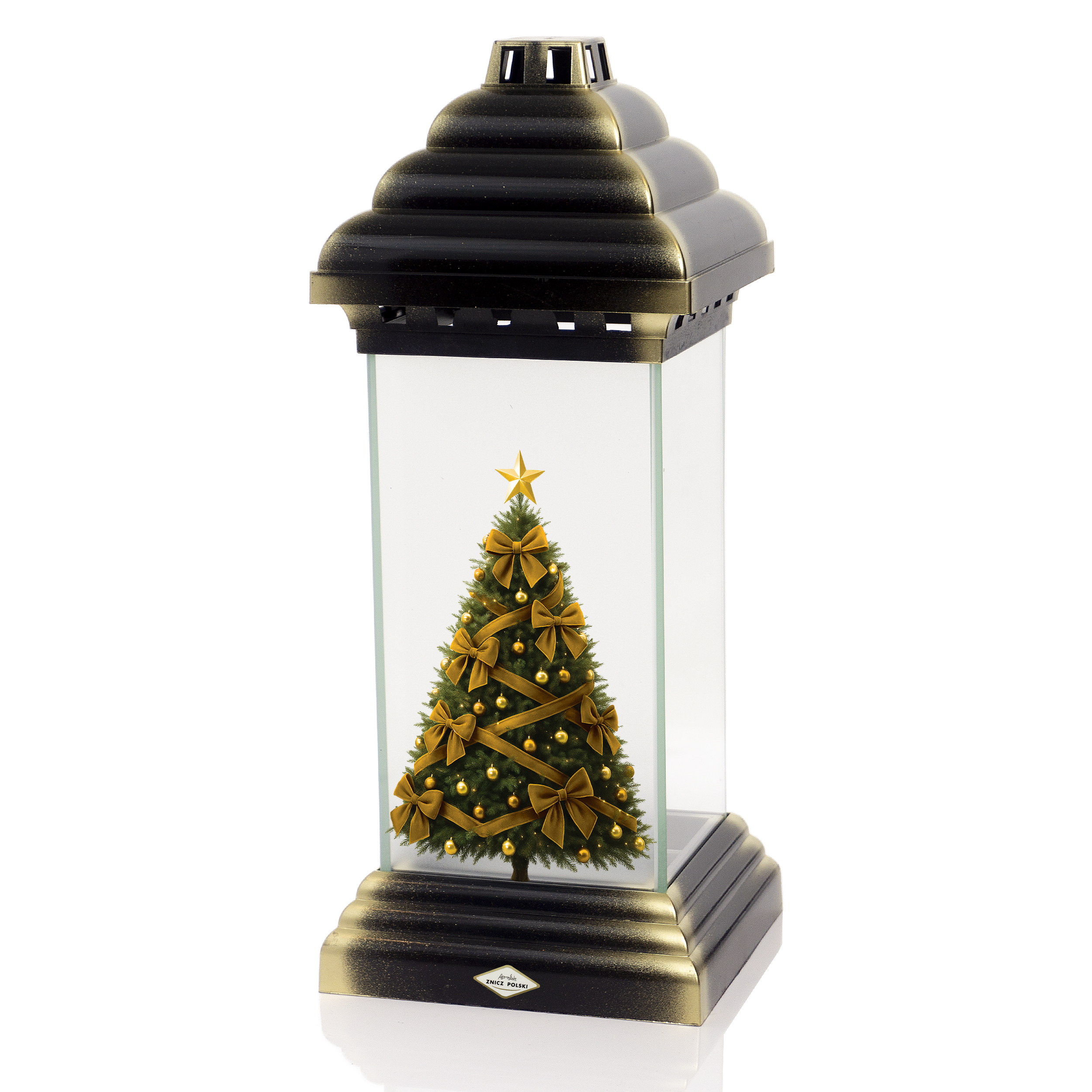 Znicz kapliczka bożonarodzeniowa z choinką