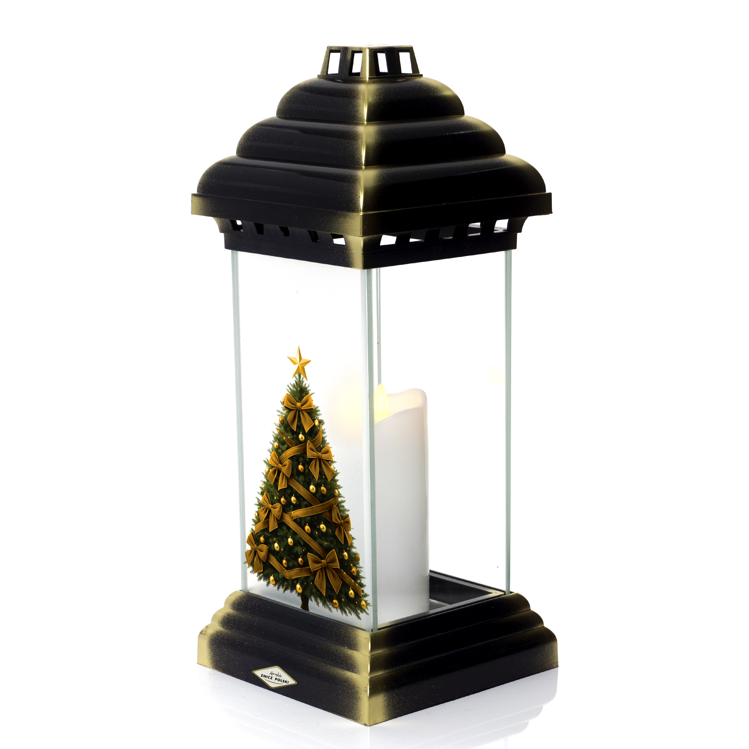 Znicz kapliczka bożonarodzeniowa z choinką