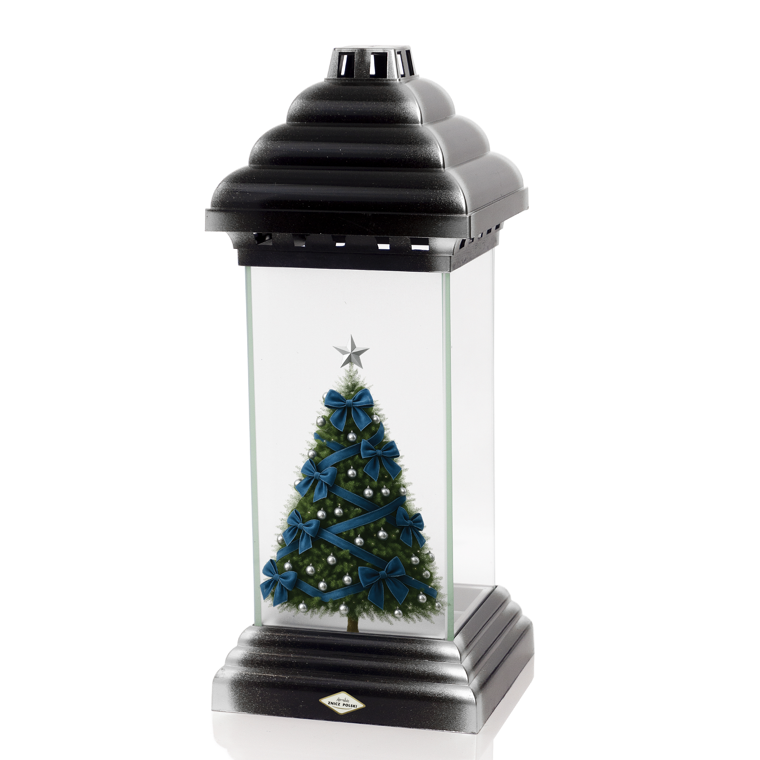 Znicz kapliczka bożonarodzeniowa z choinką