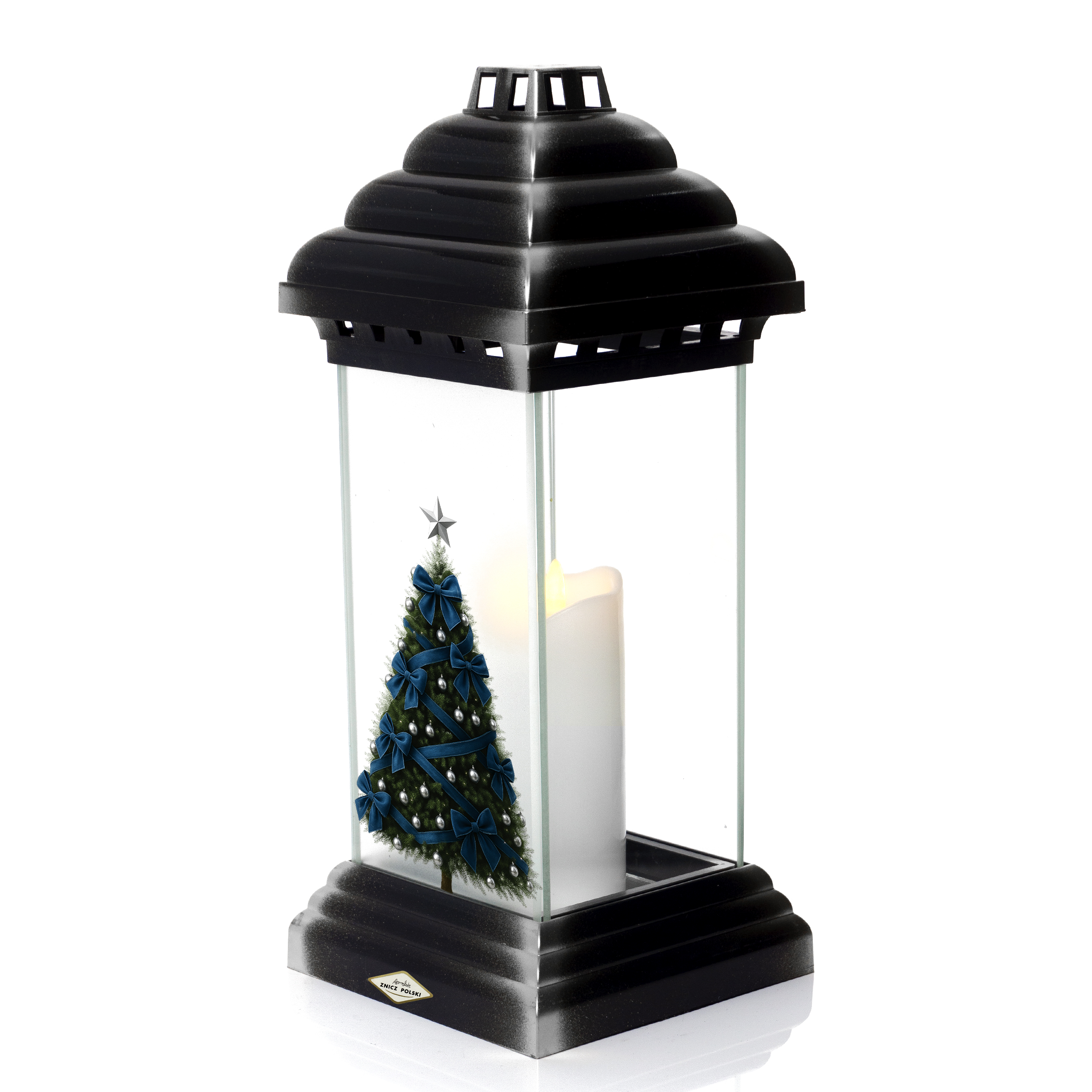 Znicz kapliczka bożonarodzeniowa z choinką