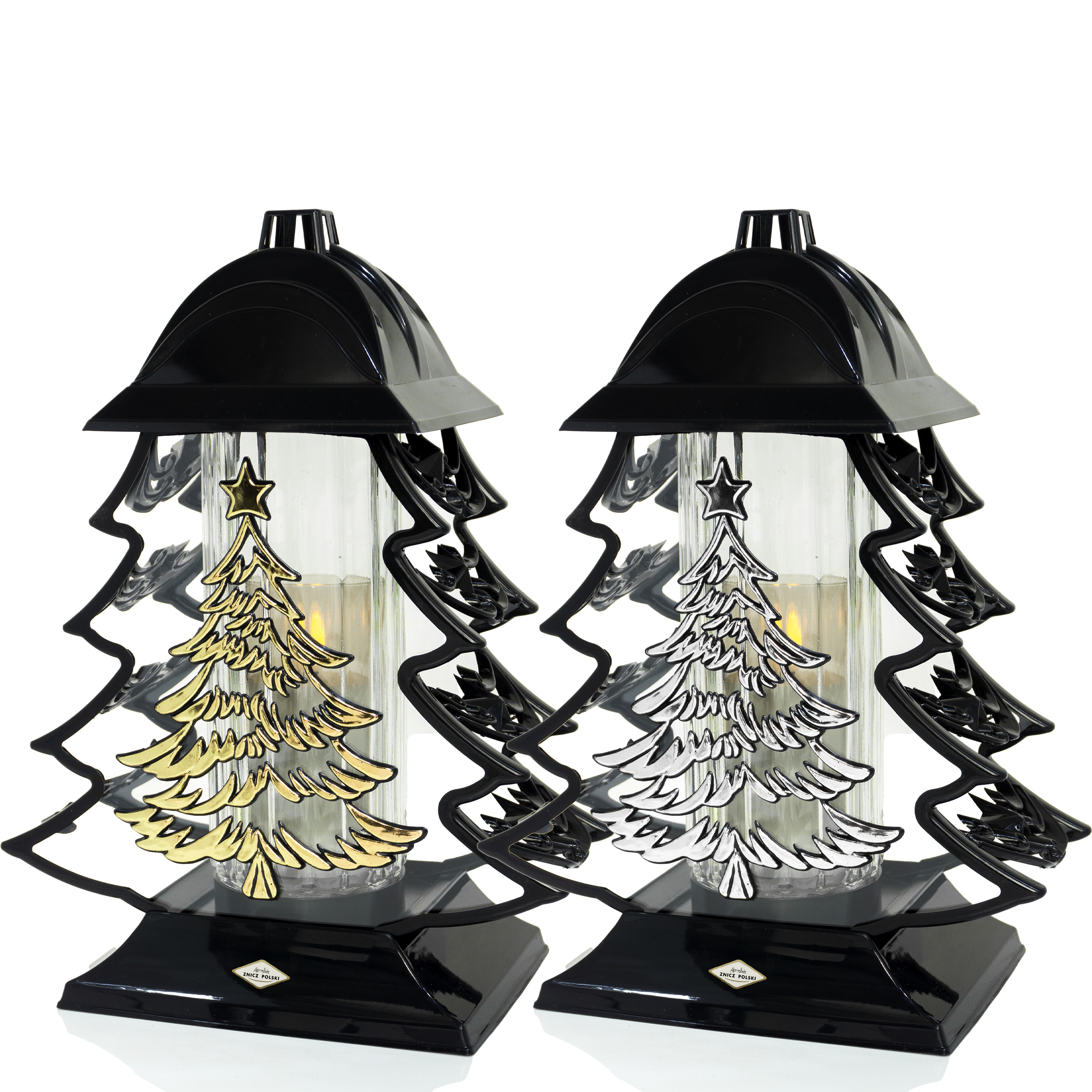 Elegancki czarny znicz choinka na boże narodzenie