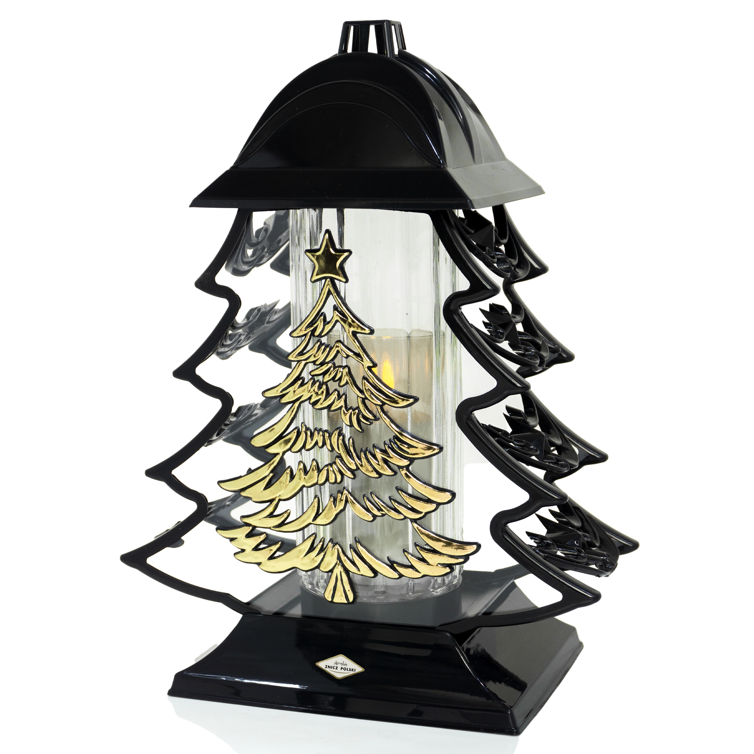 Elegancki czarny znicz choinka na boże narodzenie