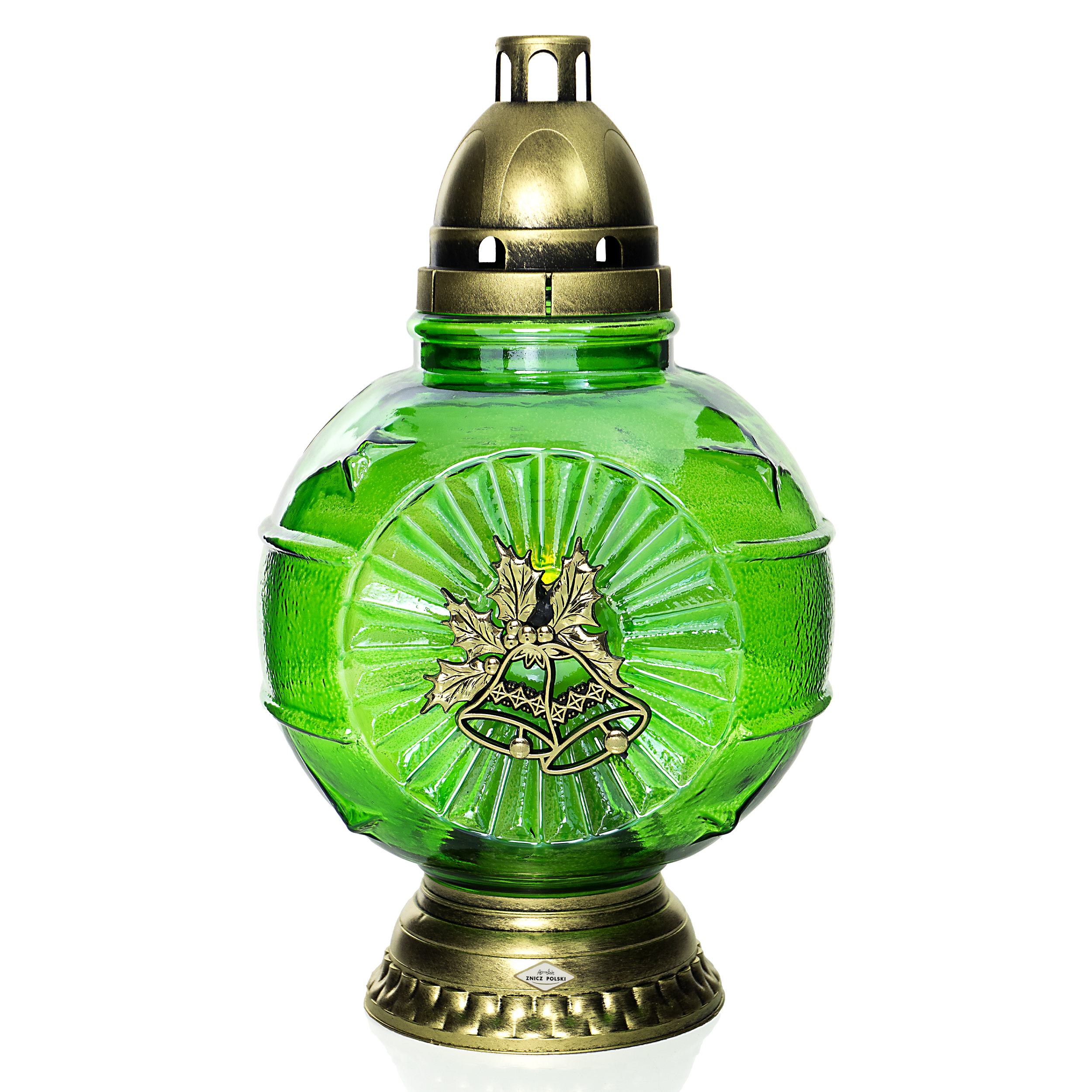 Znicz bożonarodzeniowy w kształcie bombki w 3 kolorach 31,5cm