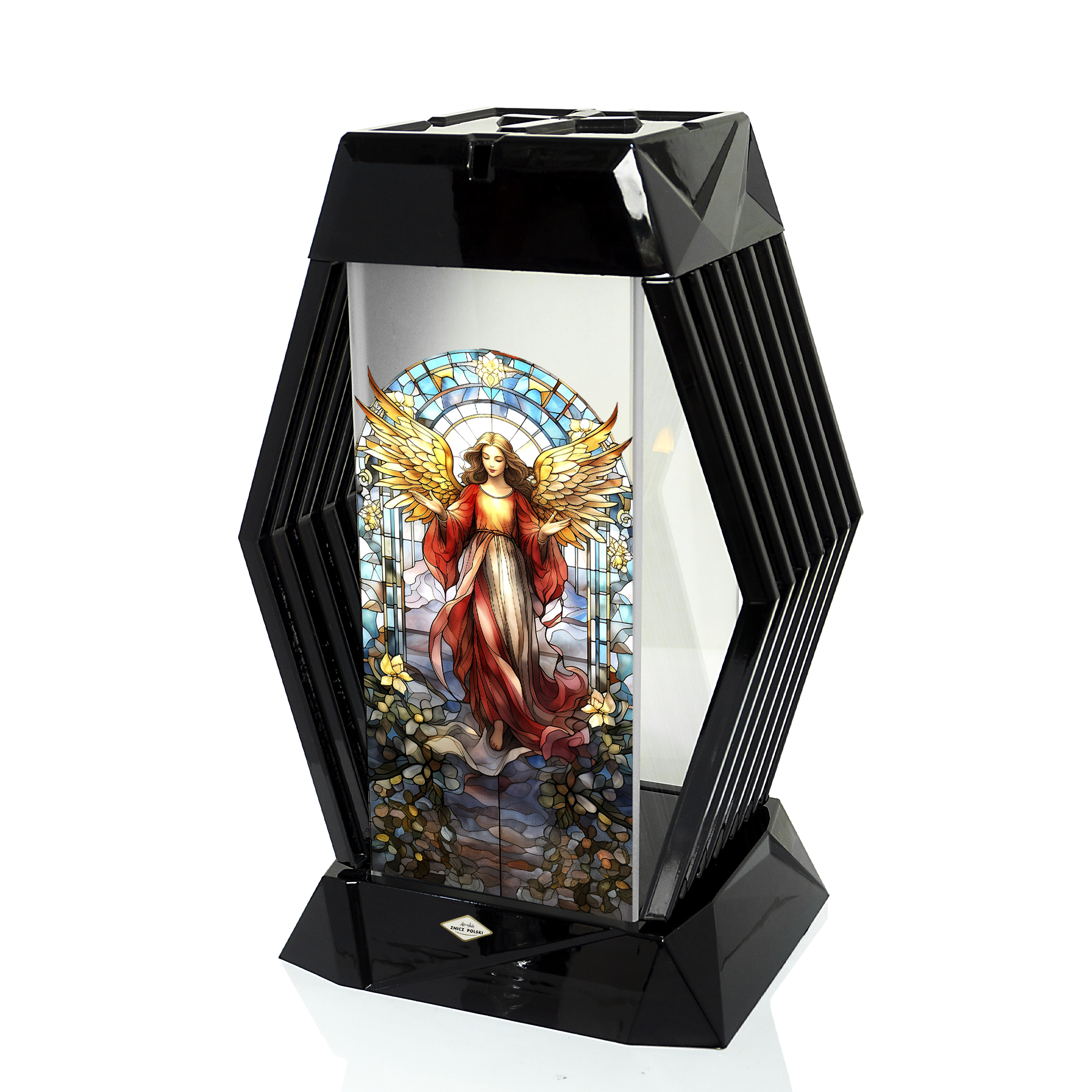Znicz LAMEL ANIOŁ WITRAŻ czarny