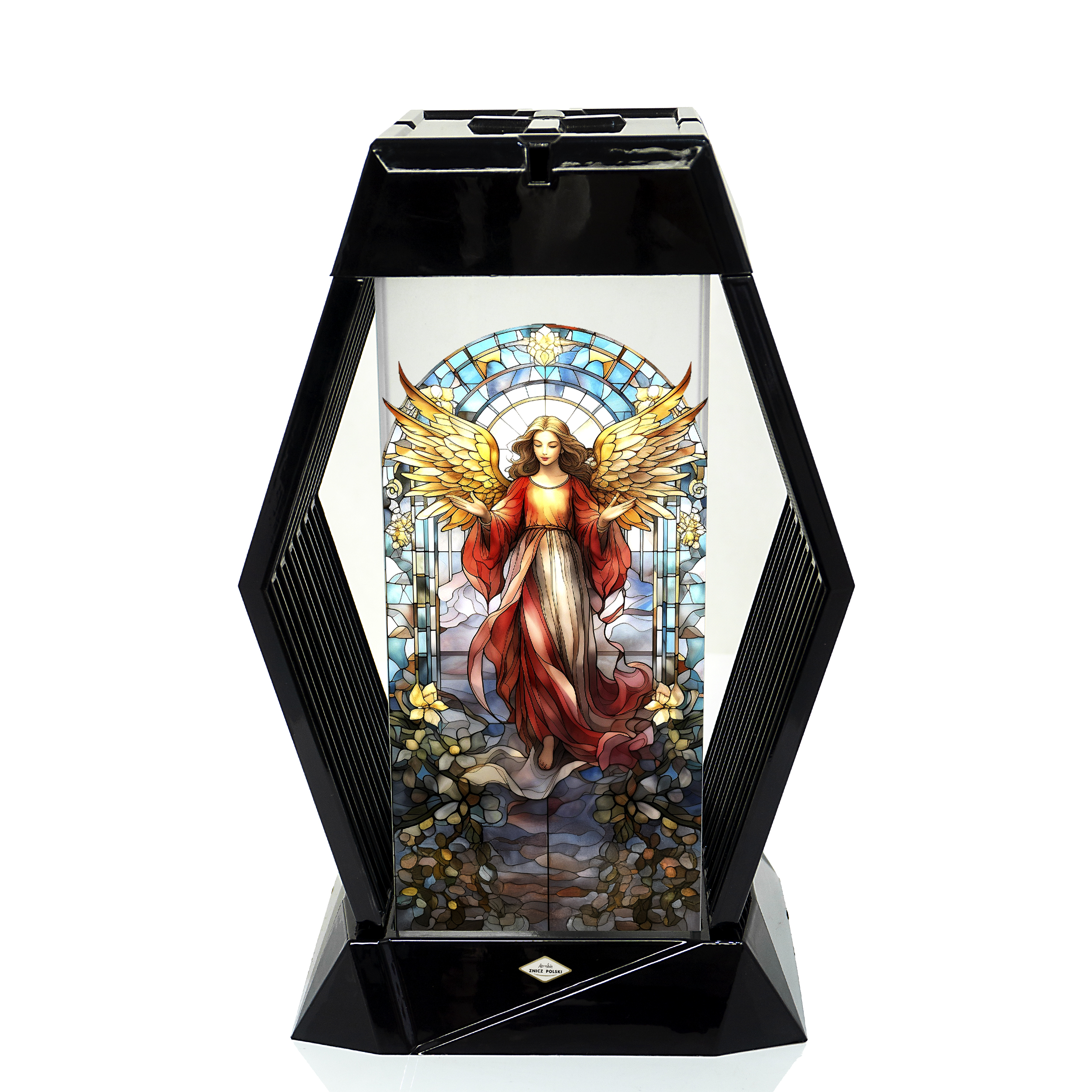 Znicz LAMEL ANIOŁ WITRAŻ czarny