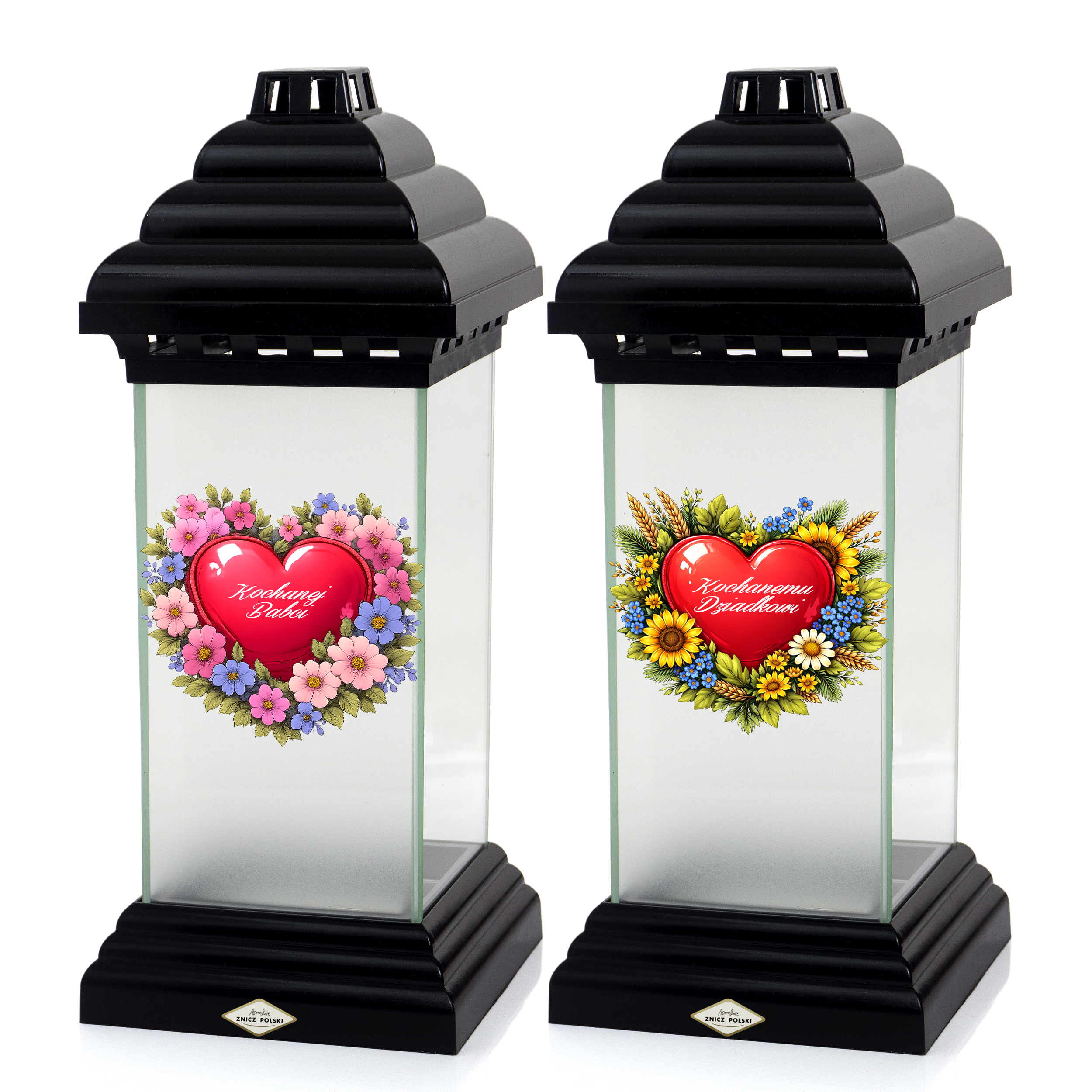 Znicz nagrobny upamiętnijący na dzień babci/dziadka