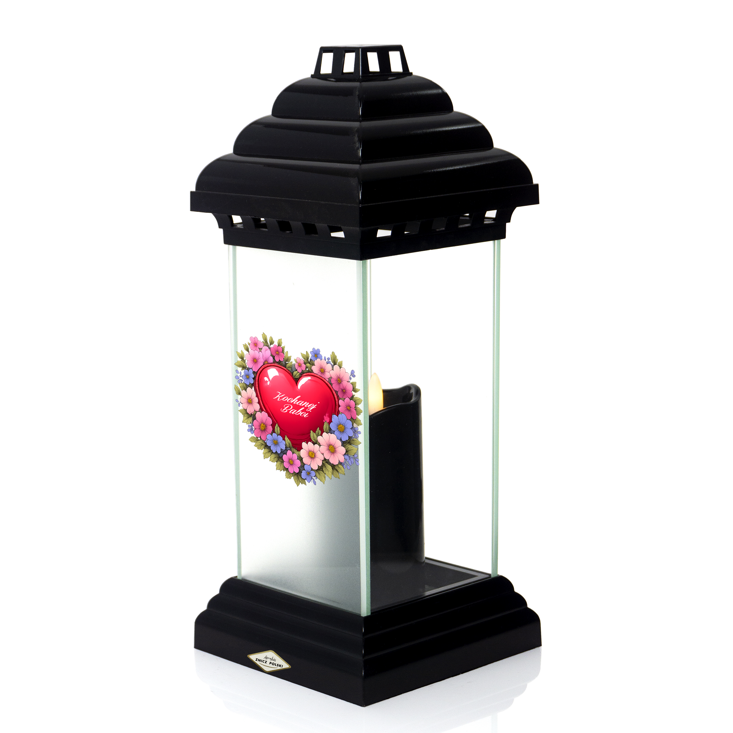 Znicz nagrobny upamiętnijący na dzień babci/dziadka