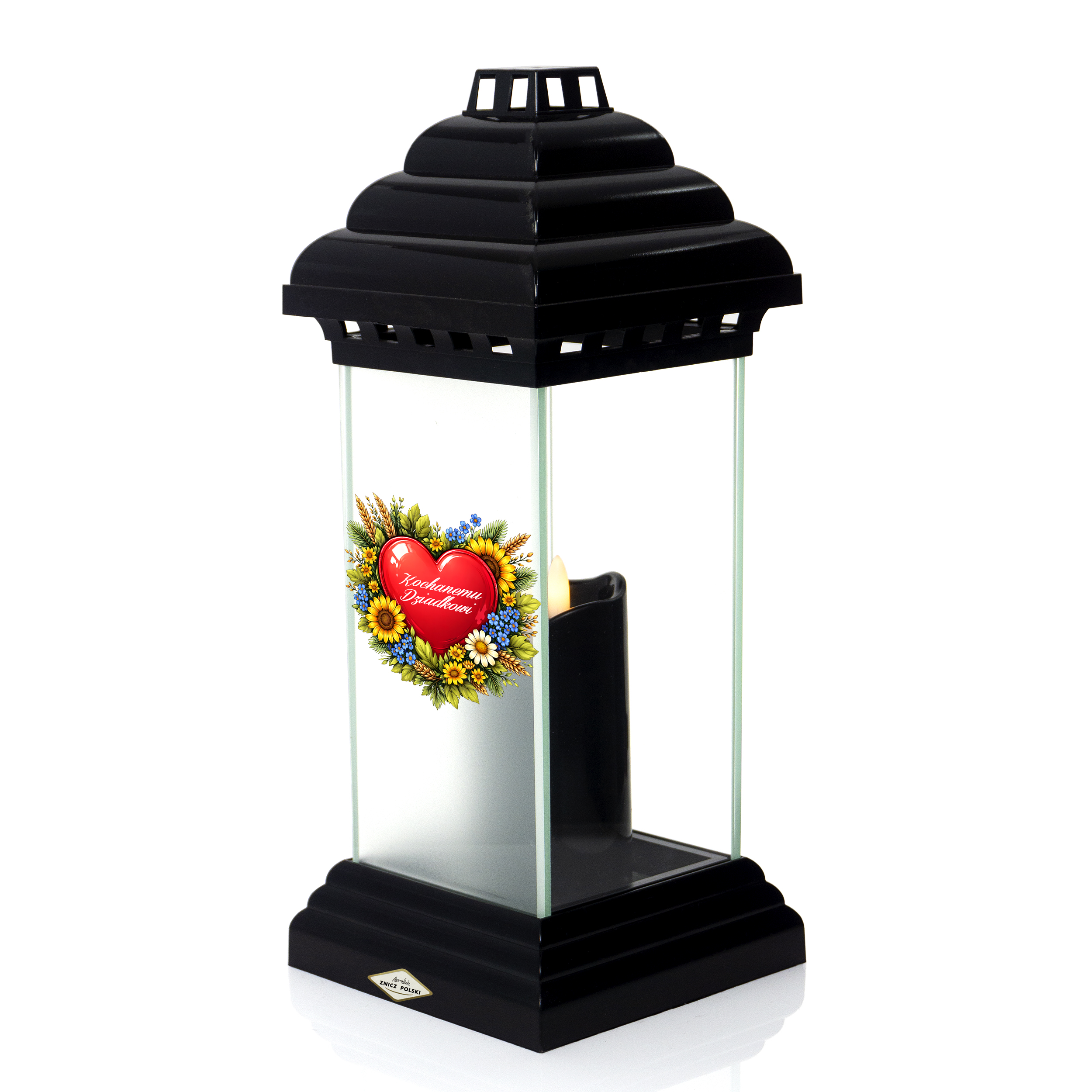 Znicz nagrobny upamiętnijący na dzień babci/dziadka