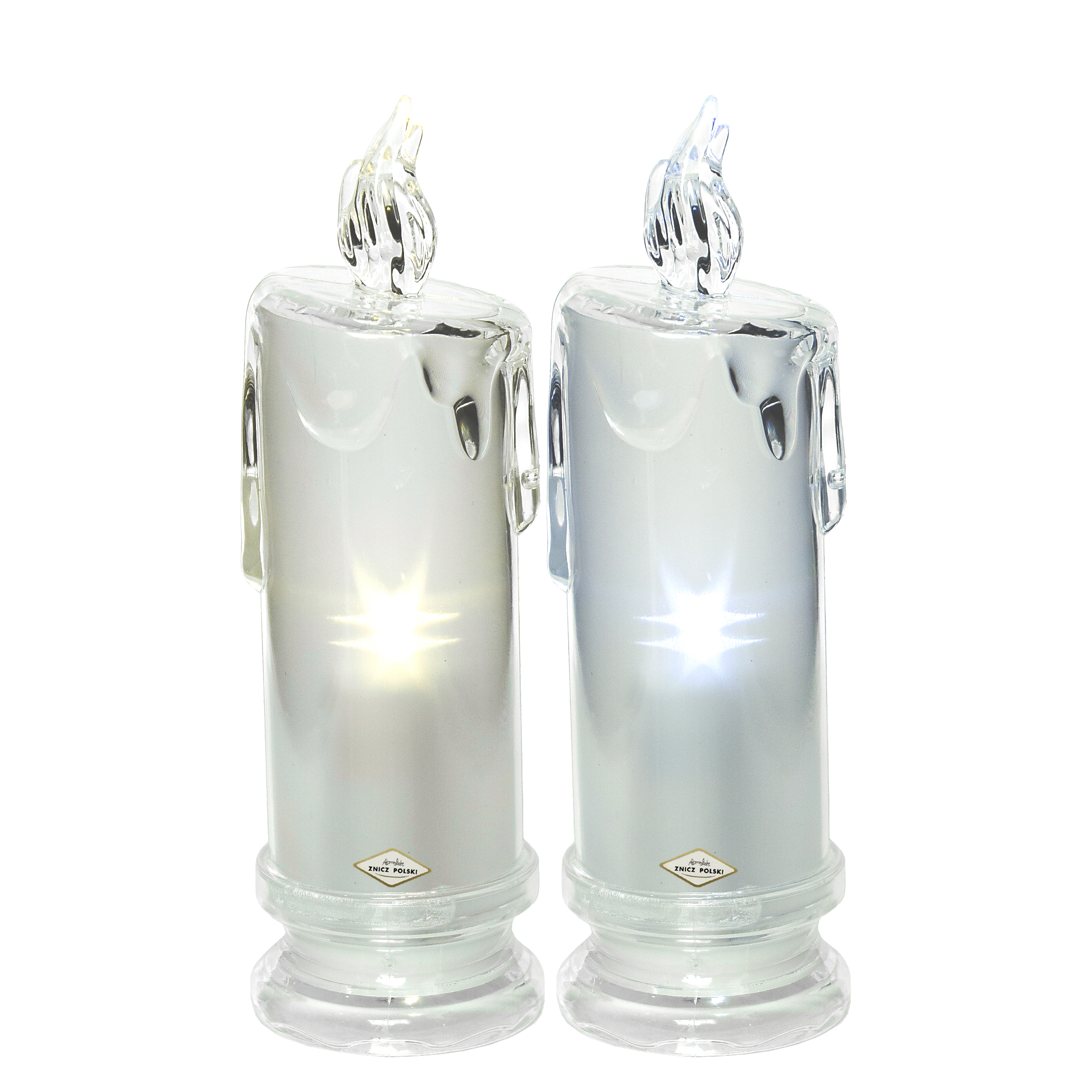 Efekt HOLO | wkład LED elegancka migająca świeca akrylowa 18cm