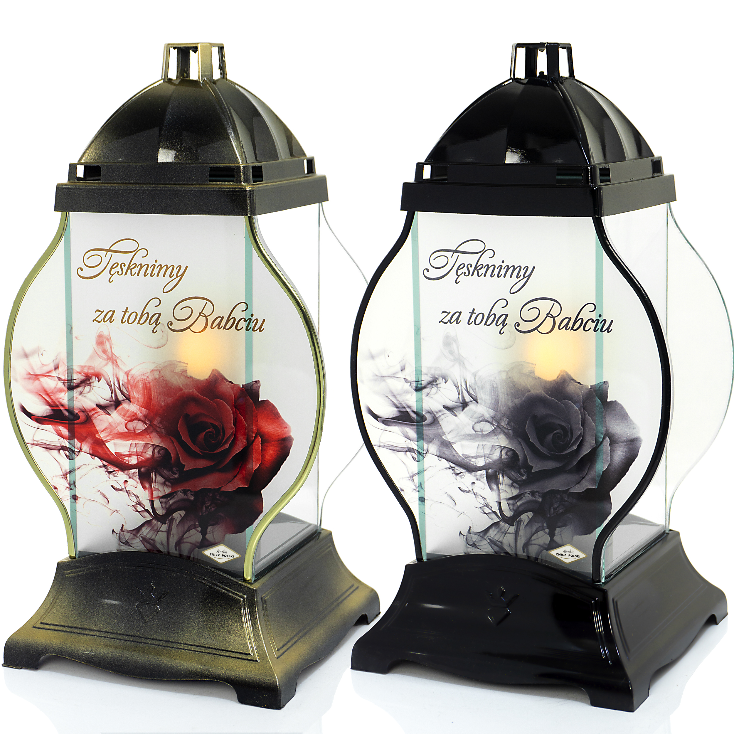 Znicz Szklany Premium „Tęsknimy za Tobą Babciu” | Znicz Pamięci | Trwały i Elegancki