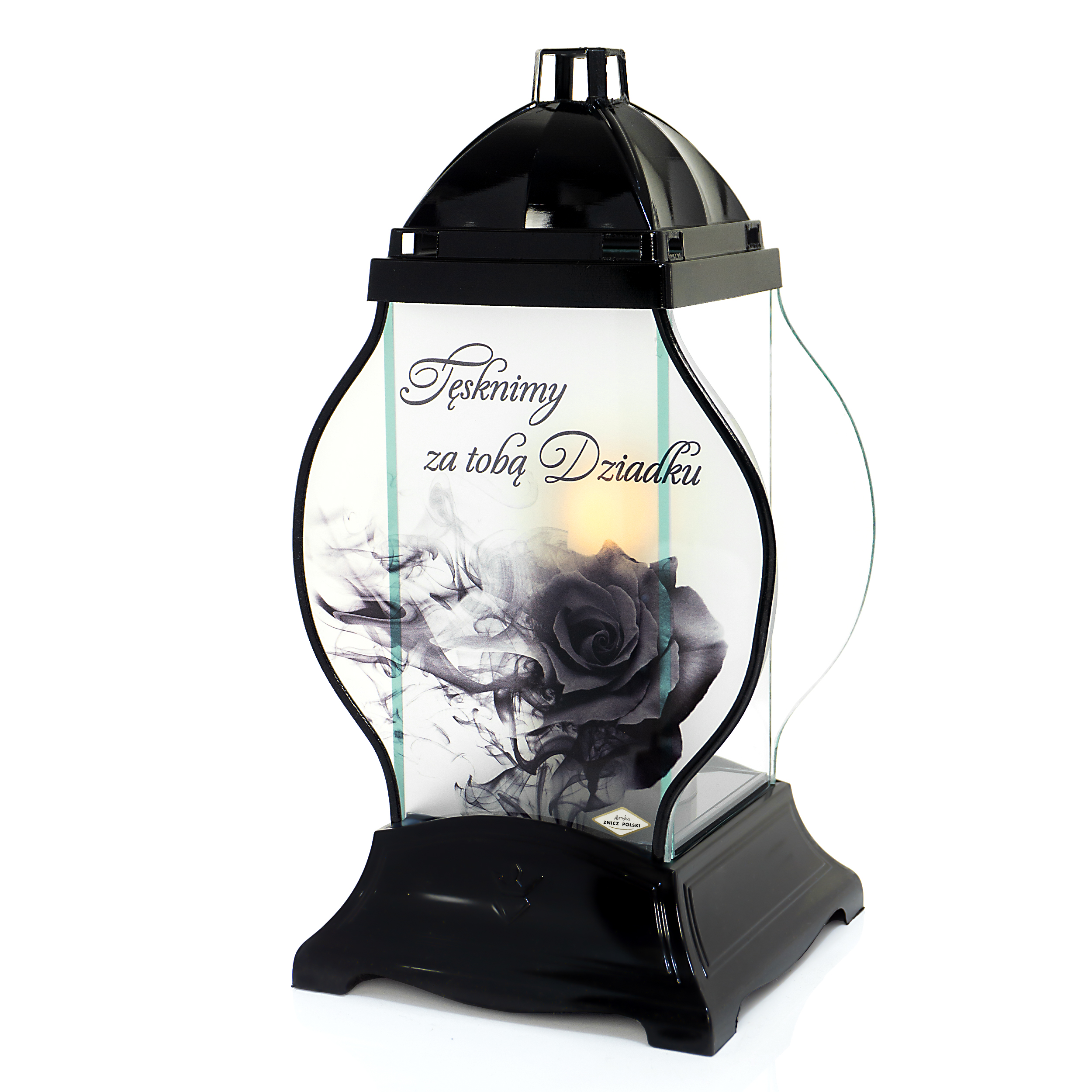 Znicz Szklany Premium „Tęsknimy za Tobą Dziadku” | Znicz Pamięci | Trwały i Elegancki