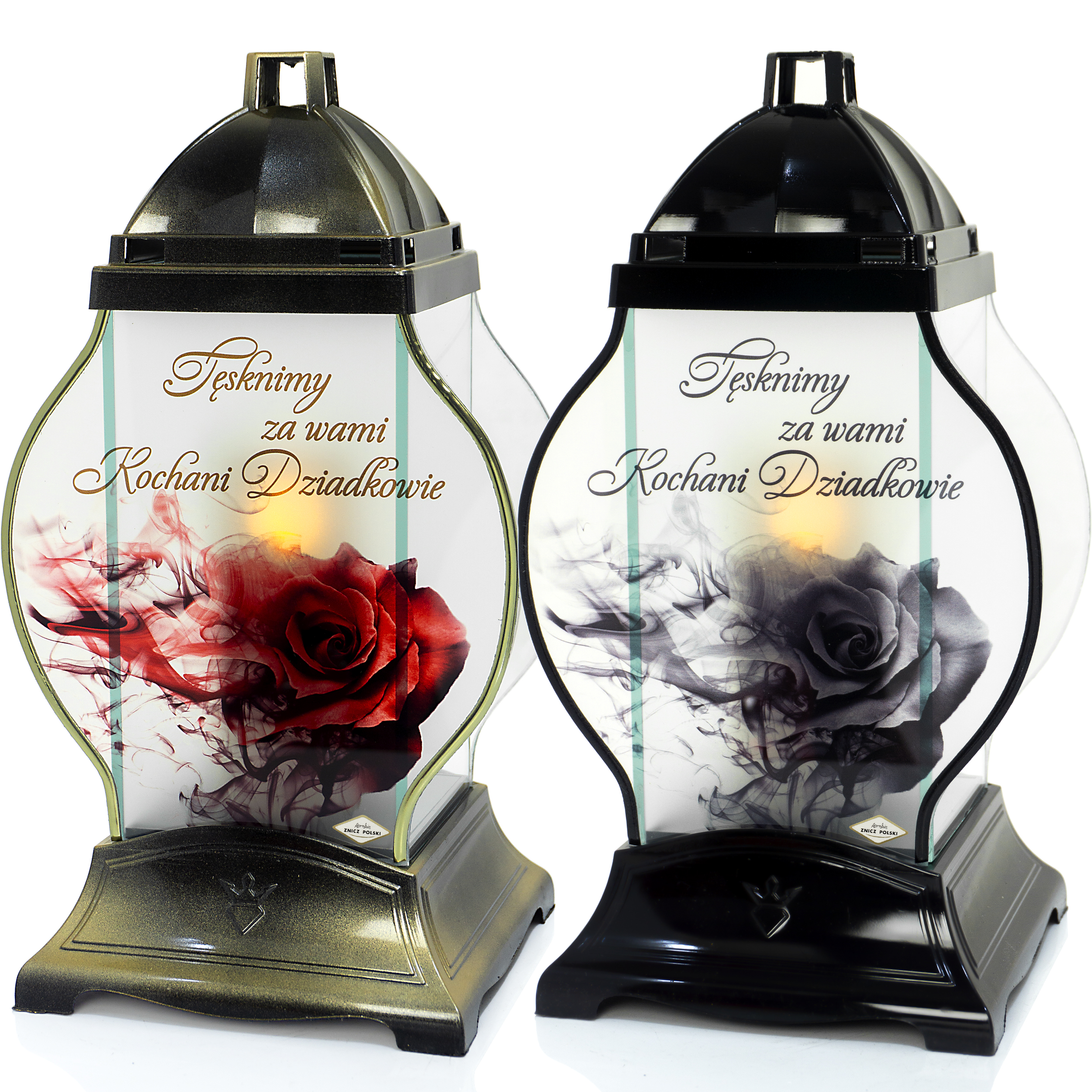 Znicz Szklany Premium „Tęsknimy za Wami Dziadkowie” | Znicz Pamięci | Trwały i Elegancki