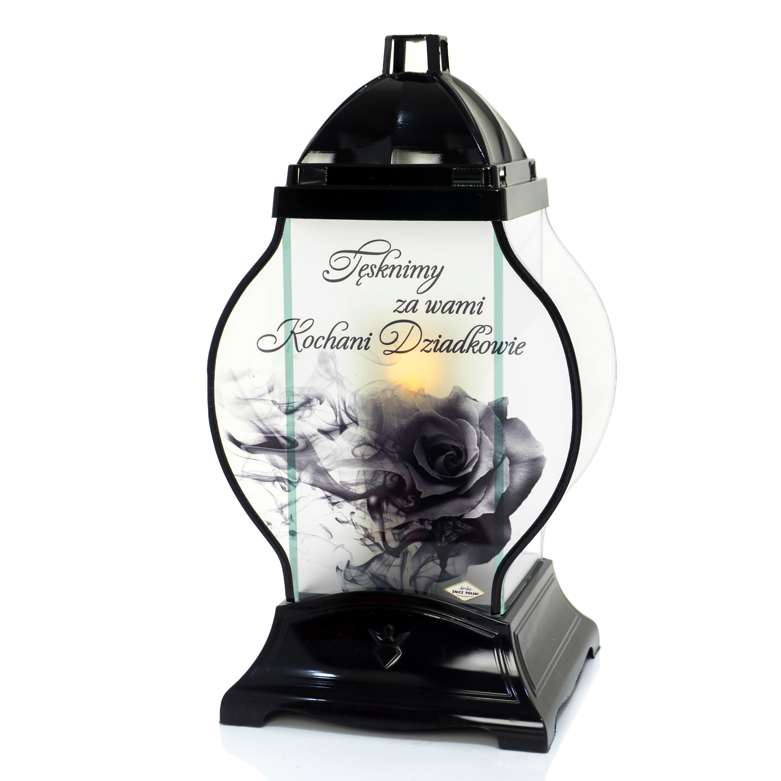 Znicz Szklany Premium „Tęsknimy za Wami Dziadkowie” | Znicz Pamięci | Trwały i Elegancki