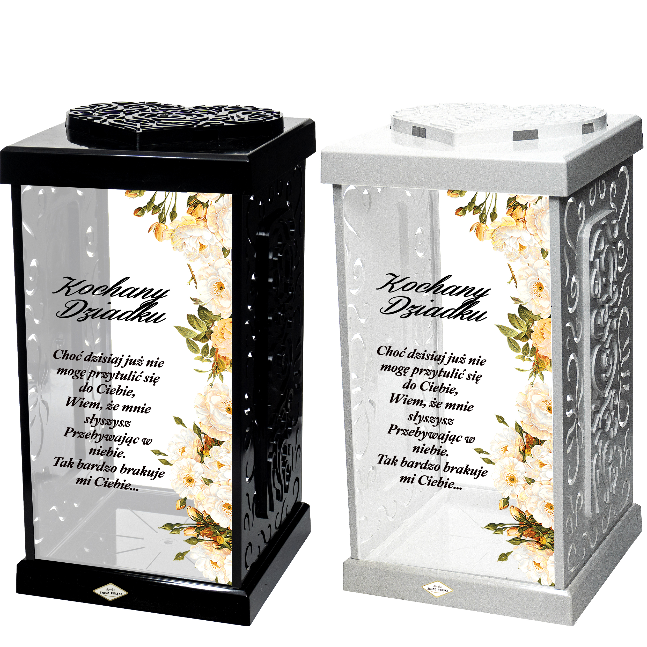 Duży znicz z dedykacją dla Kochanego Dziadka