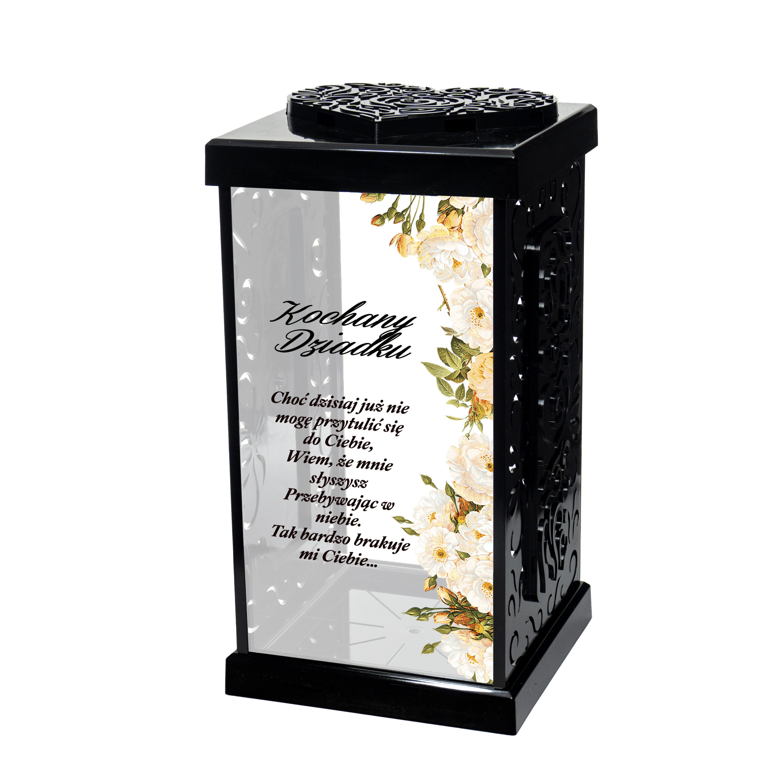 Duży znicz z dedykacją dla Kochanego Dziadka