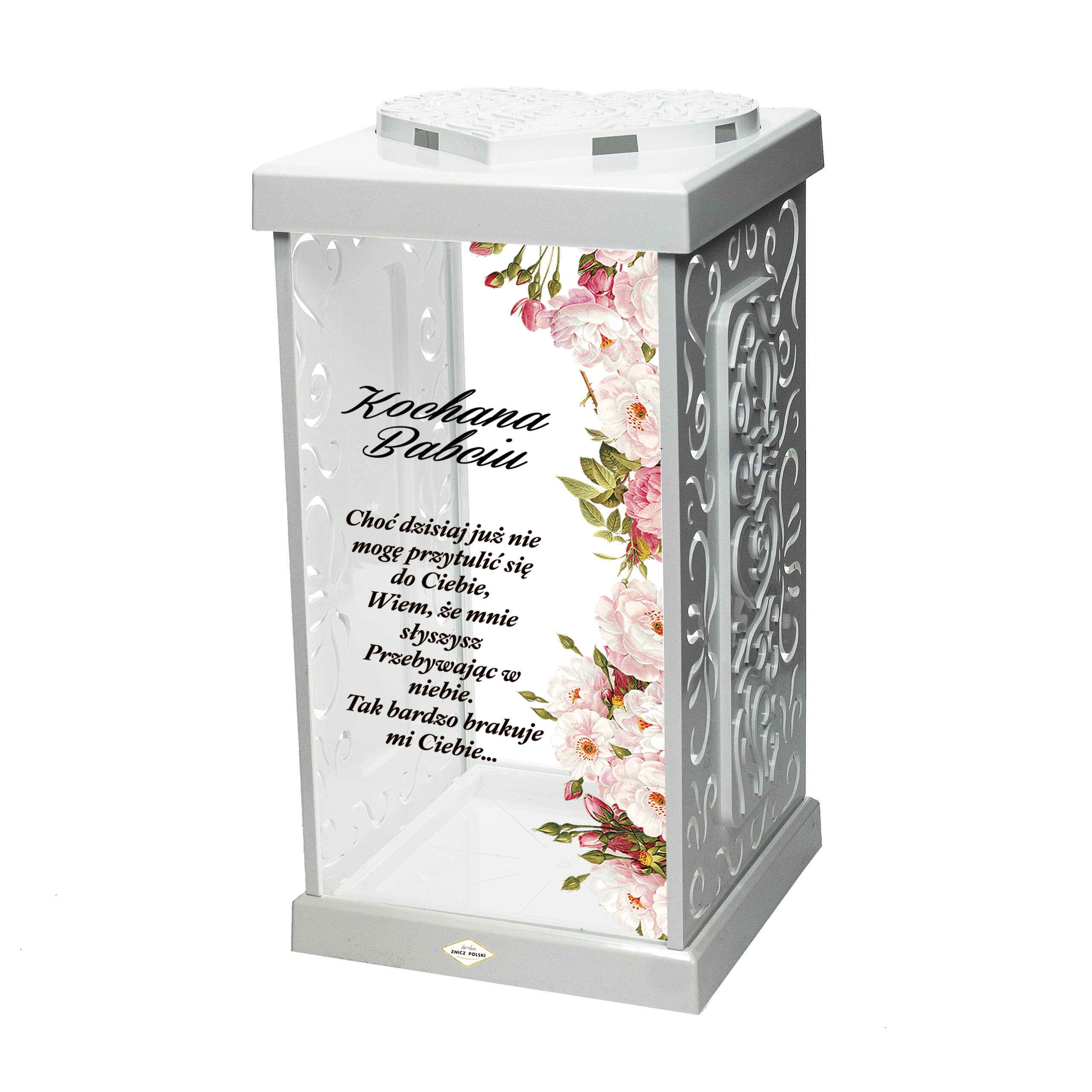 Duży znicz z dedykacją dla Kochanej Babci