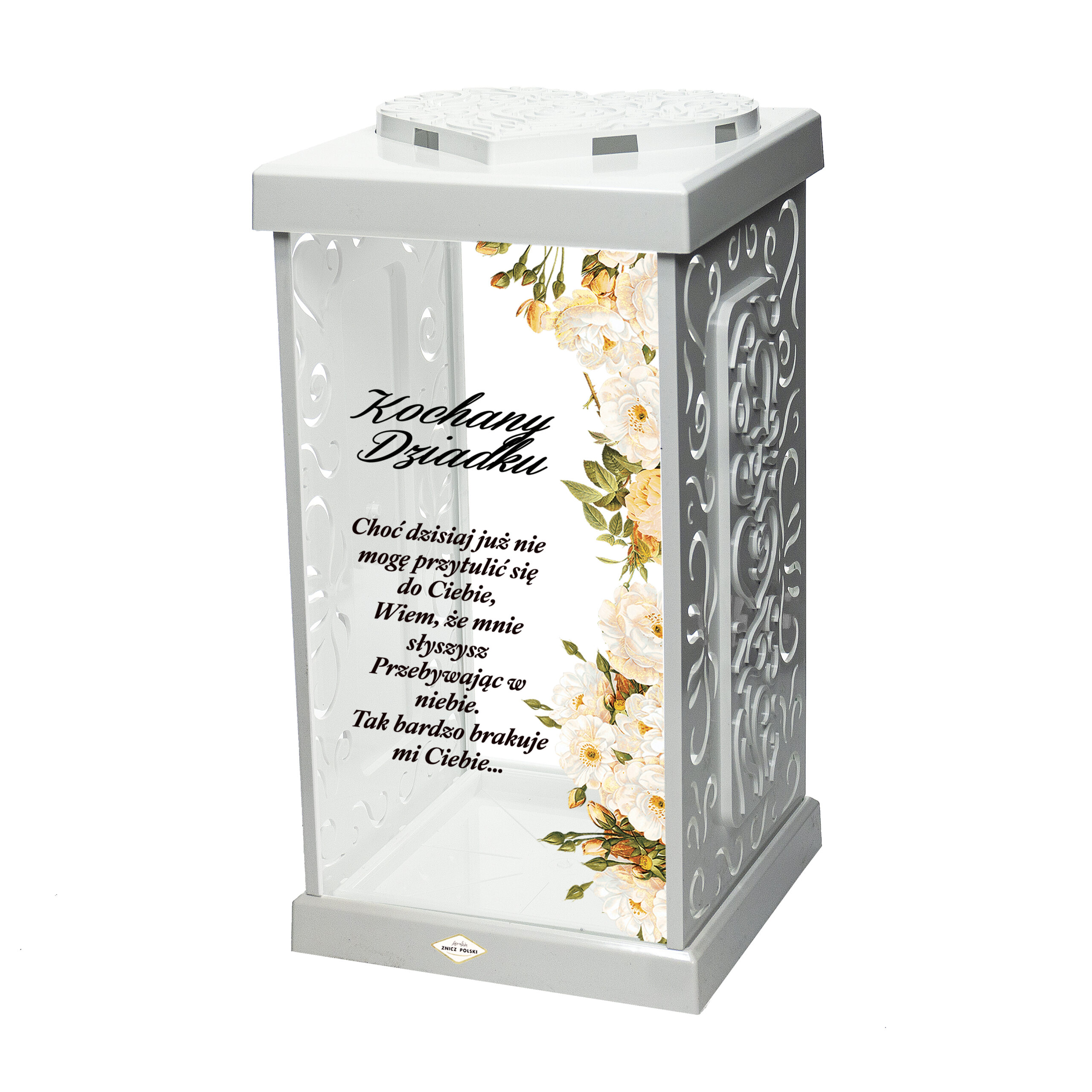 Duży znicz z dedykacją dla Kochanego Dziadka