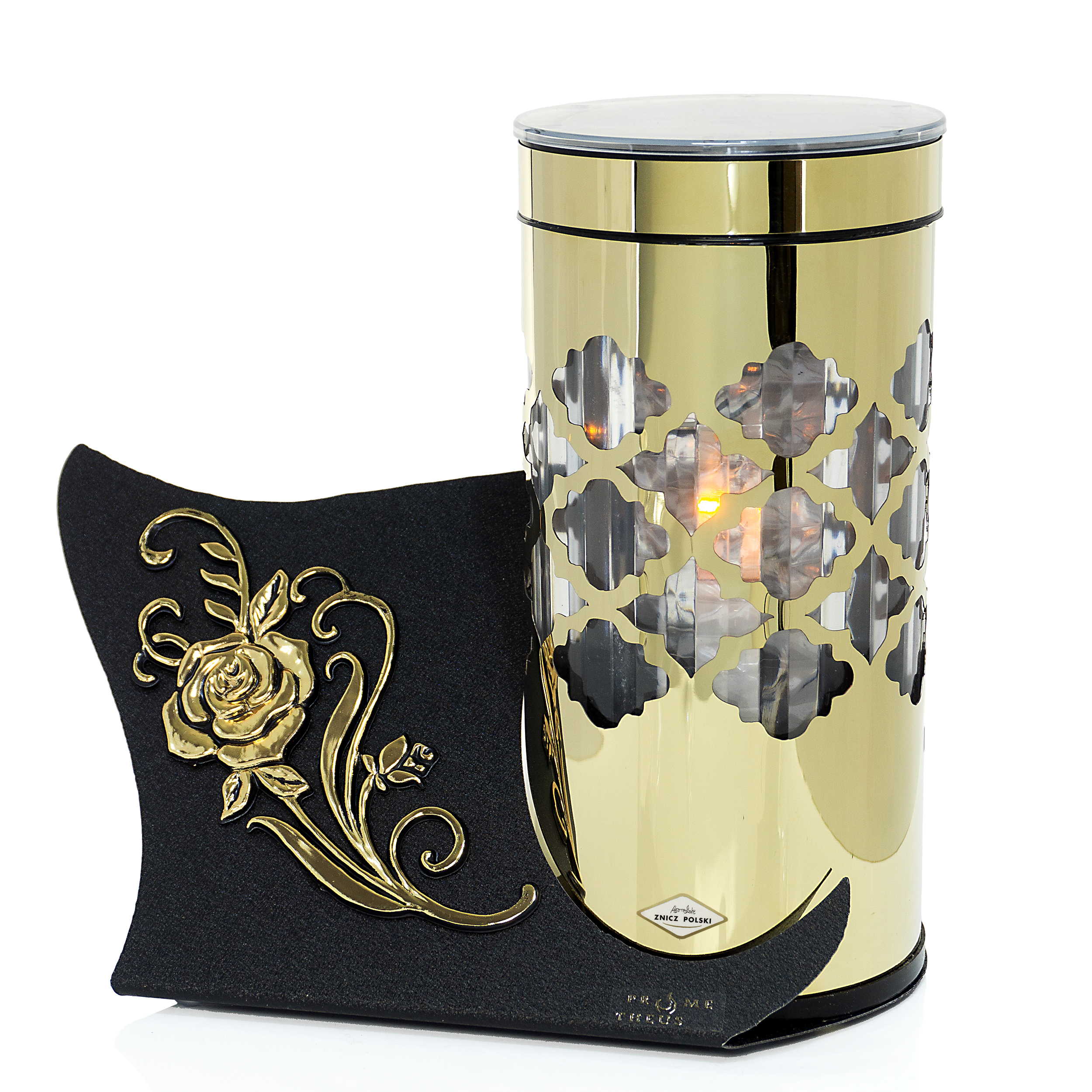 Nowoczesny znicz solarny LED PARIS – wersja złota i srebrna