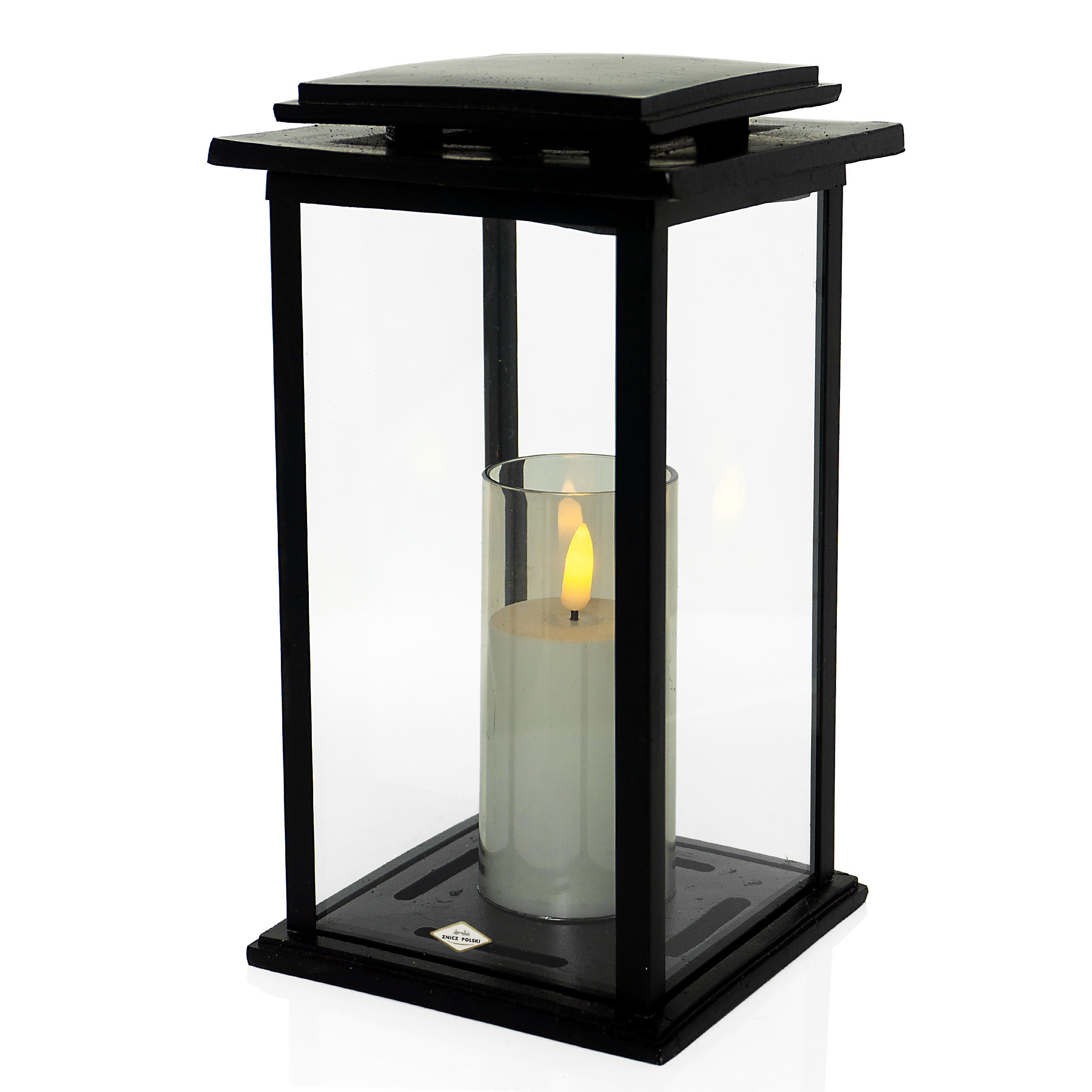 Elegancki prosty czarny znicz żywiczny