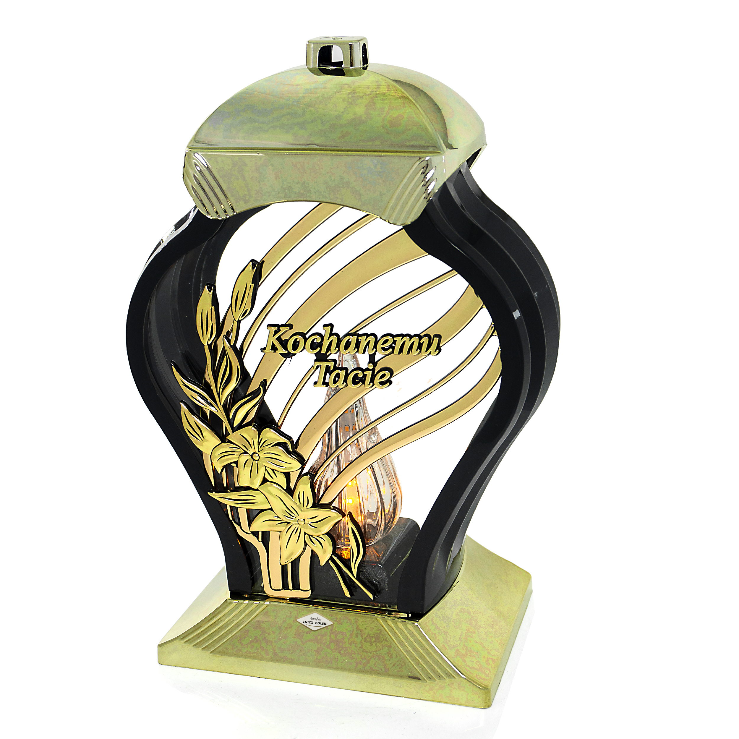 Znicz dla taty z dedykacją Kochanemu Tacie duży znicz metaliczny