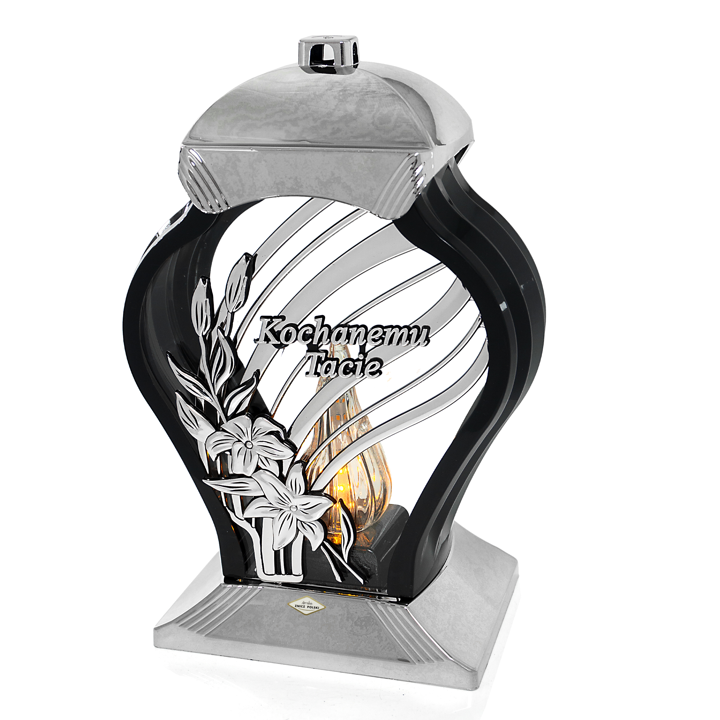 Znicz dla taty z dedykacją Kochanemu Tacie duży znicz metaliczny