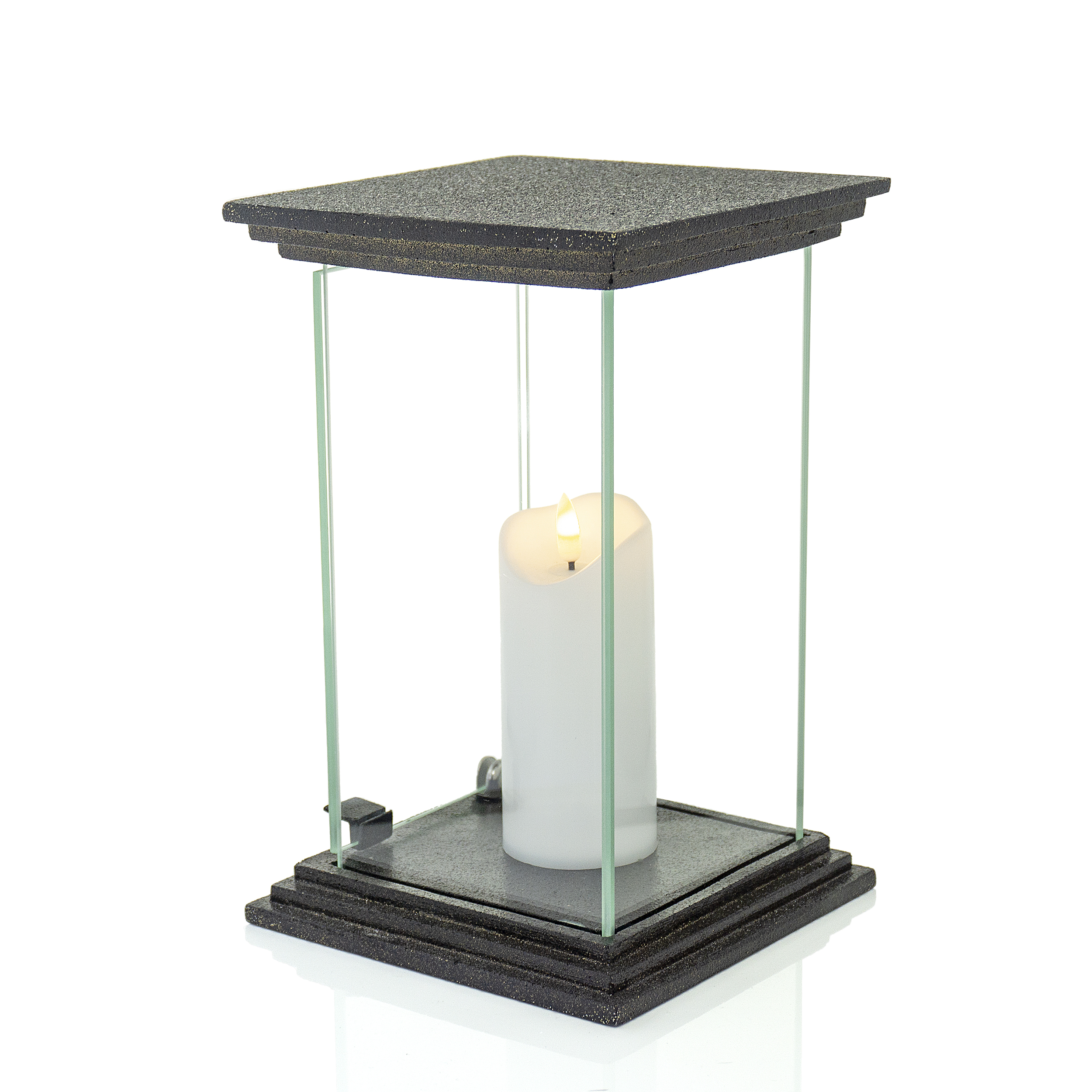 Klasyczna ciężka żywiczna kapliczka nagrobna w kolorze czarno-złotym lub czarno-srebrnym