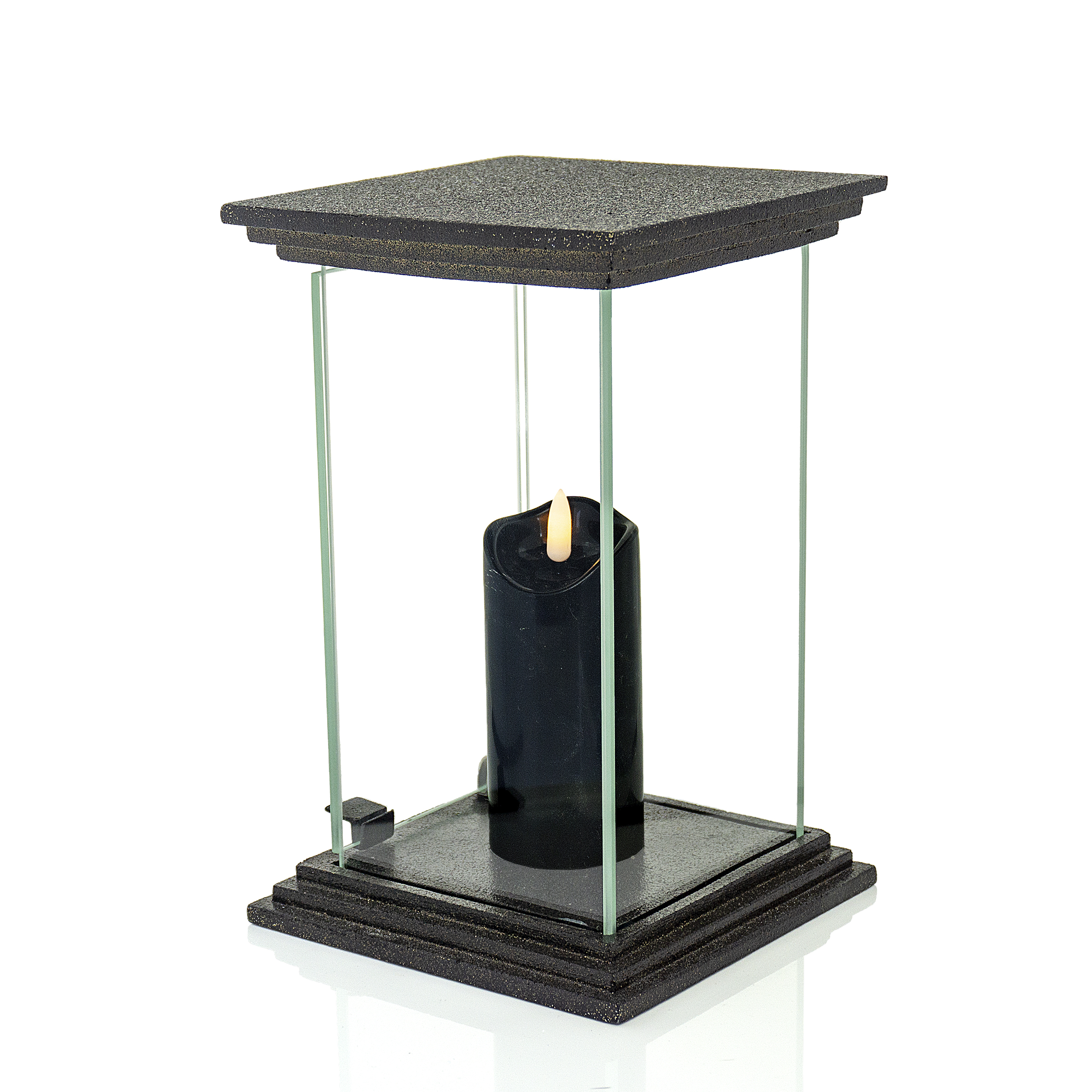 Klasyczna ciężka żywiczna kapliczka nagrobna w kolorze czarno-złotym lub czarno-srebrnym