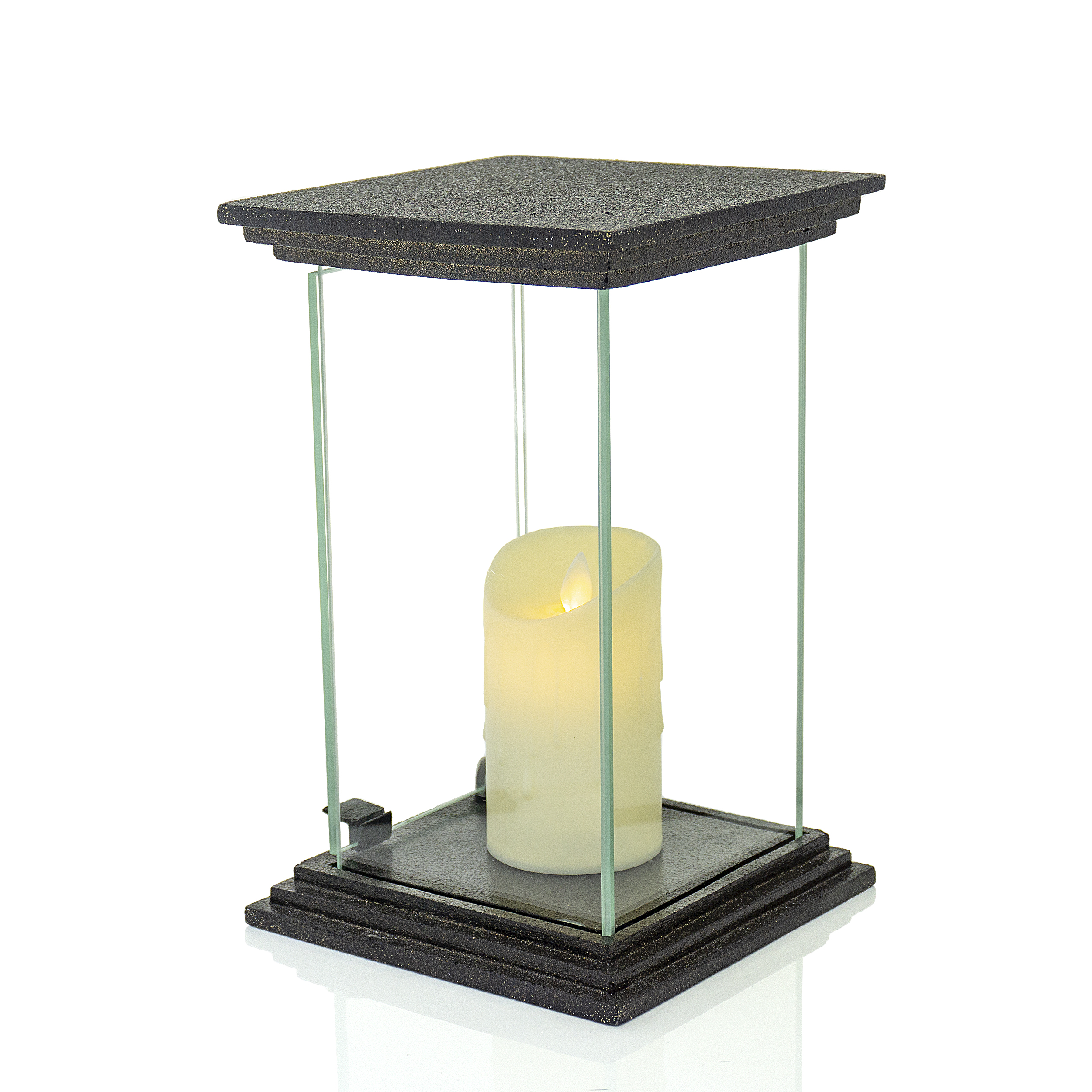 Klasyczna ciężka żywiczna kapliczka nagrobna w kolorze czarno-złotym lub czarno-srebrnym