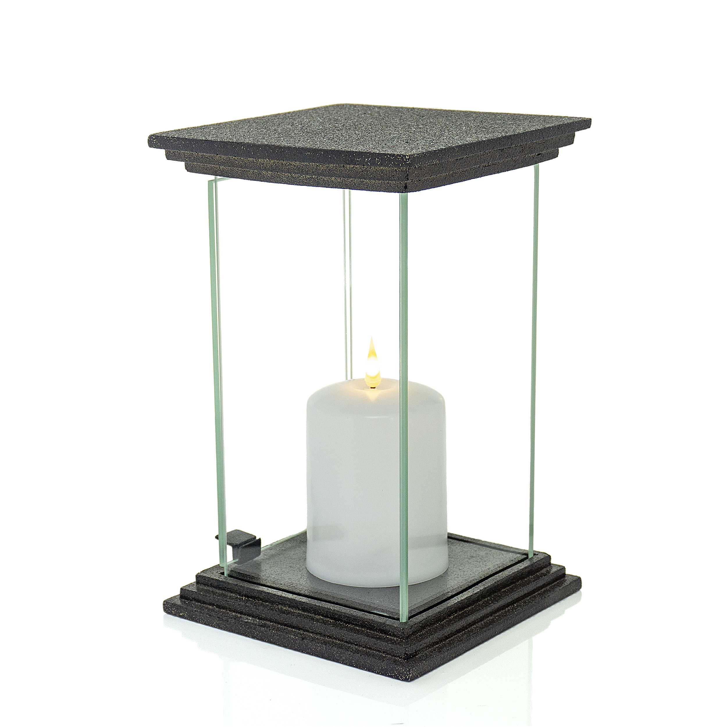 Klasyczna ciężka żywiczna kapliczka nagrobna w kolorze czarno-złotym lub czarno-srebrnym