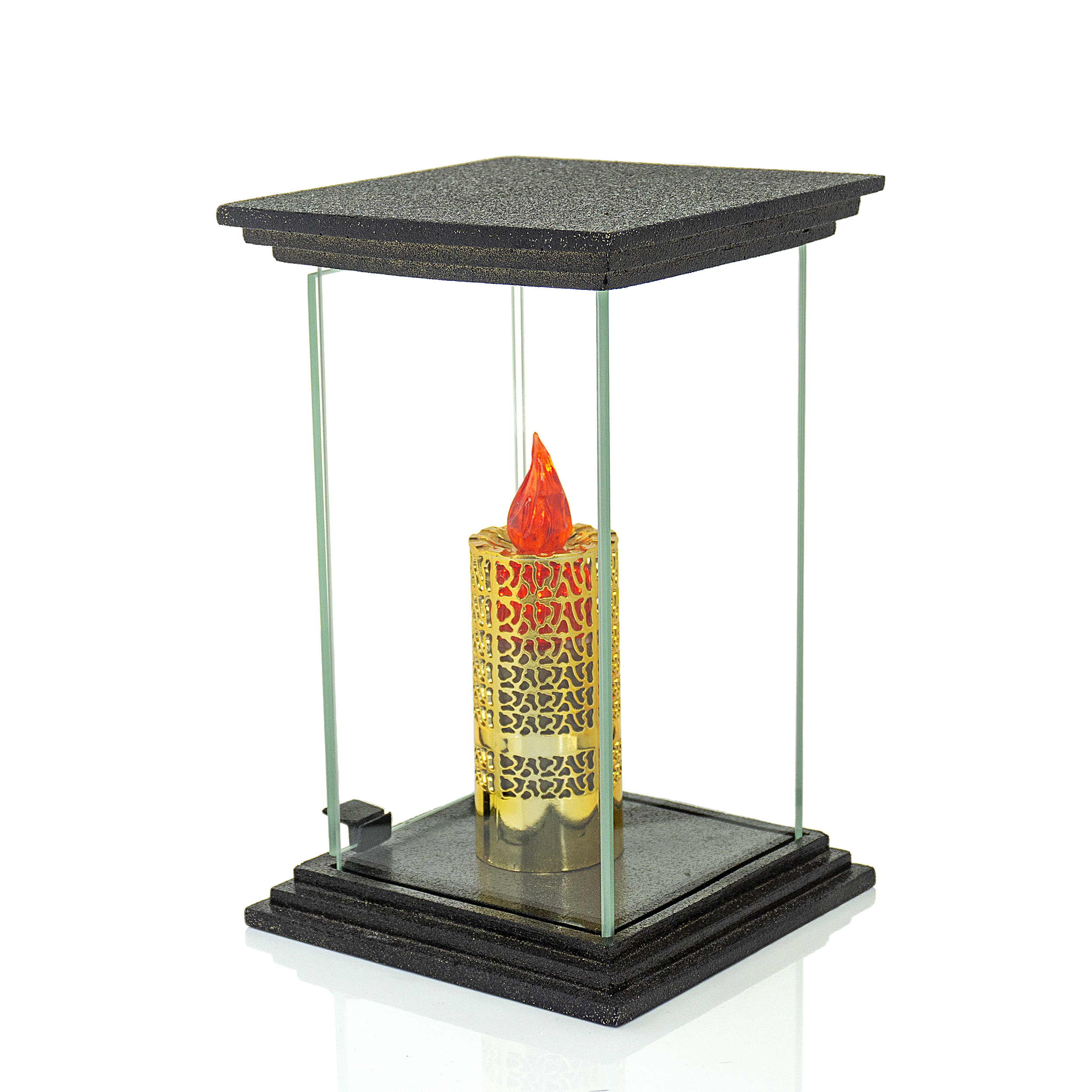 Klasyczna ciężka żywiczna kapliczka nagrobna w kolorze czarno-złotym lub czarno-srebrnym