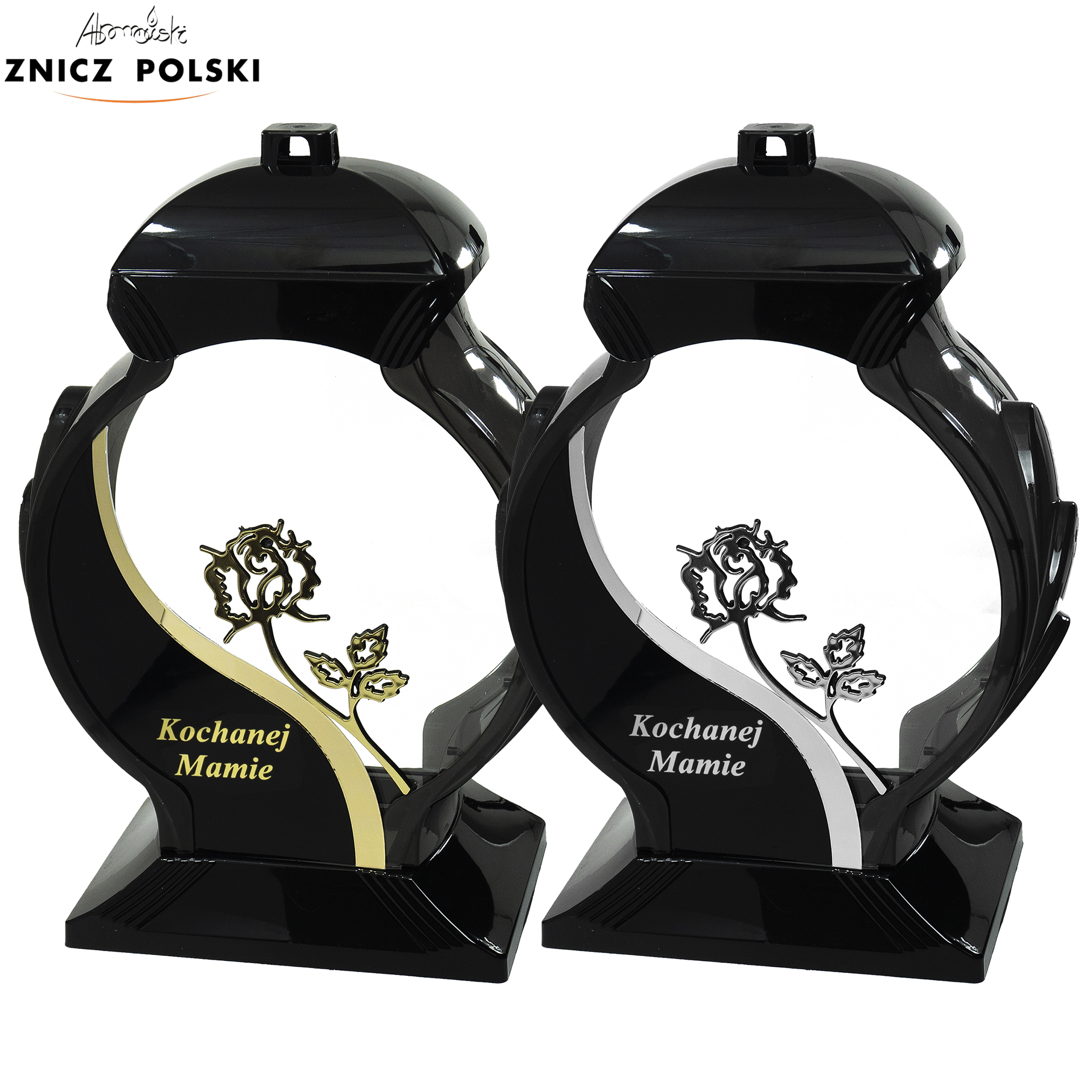 Elegancki nagrobny znicz dla Mamy w kształcie owalu z różą