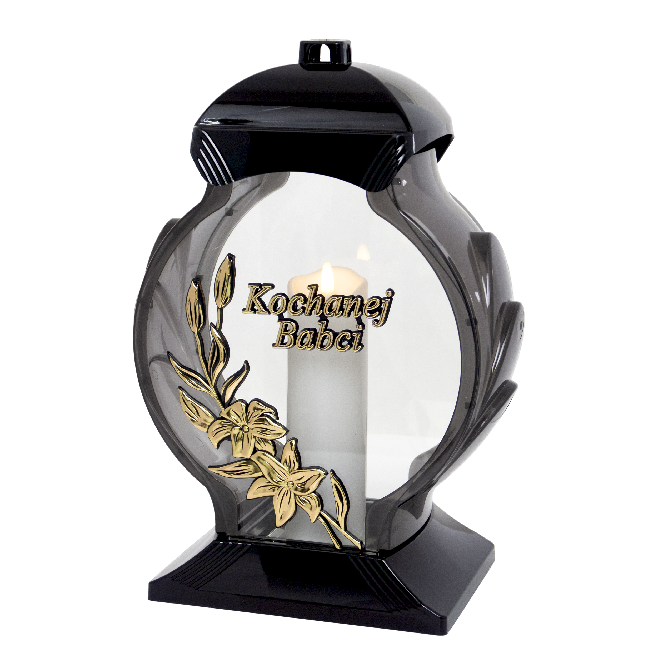 Elegancki nagrobny znicz dla Mamy w kształcie owalu z różą