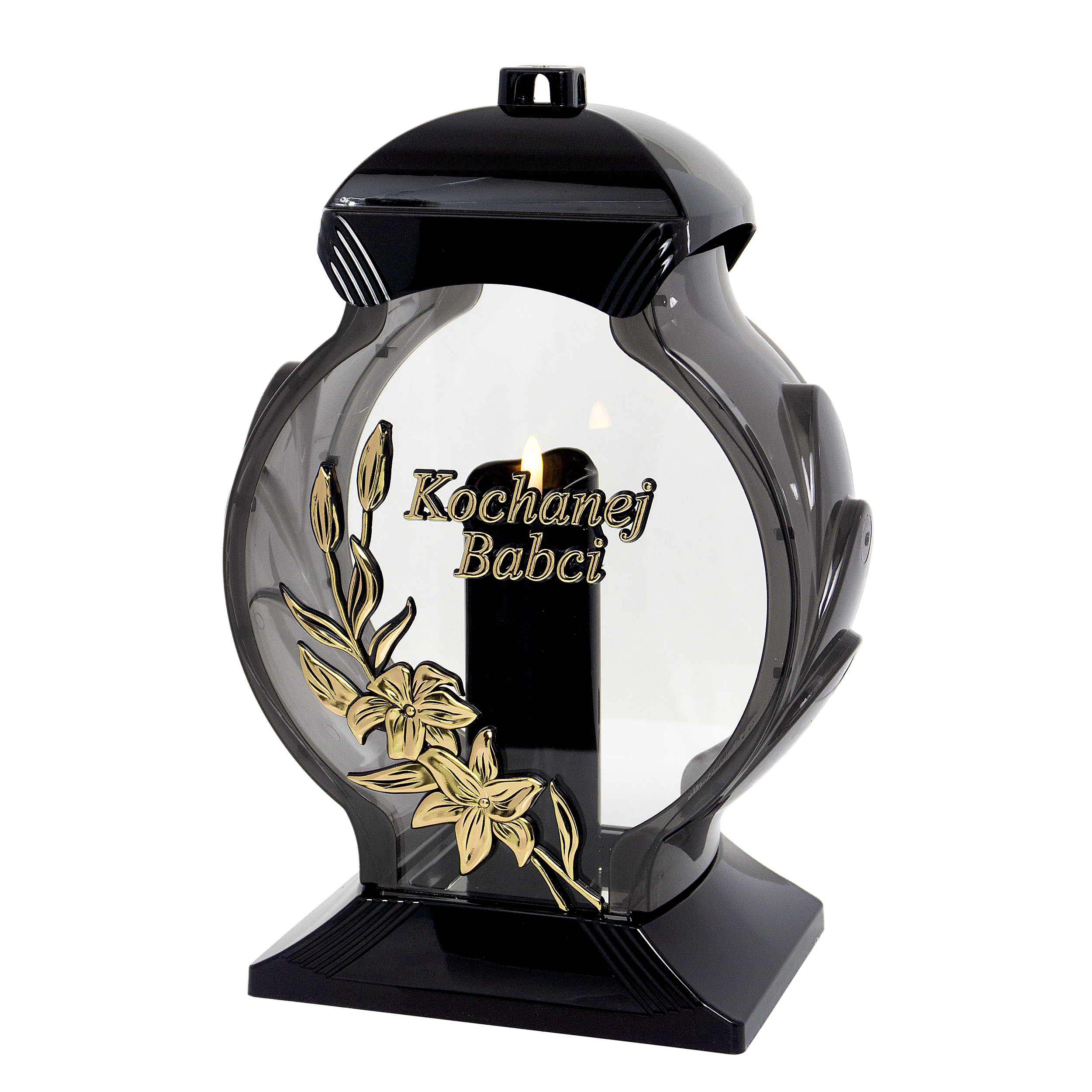 Elegancki nagrobny znicz dla Mamy w kształcie owalu z różą